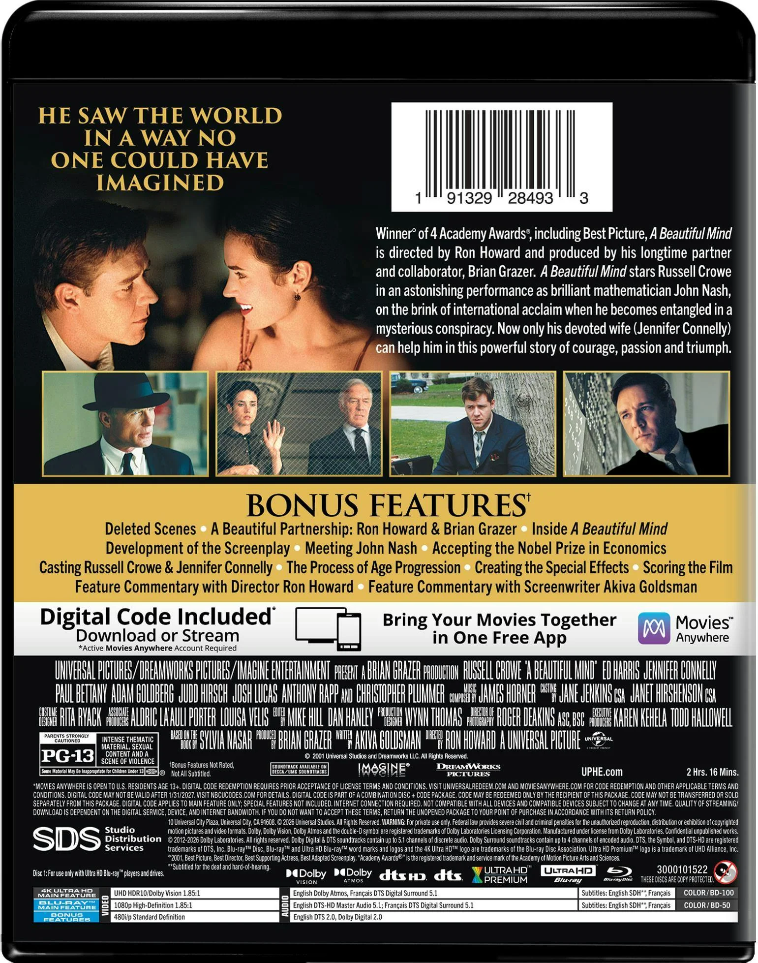 A Beautiful Mind (4K Ultra HD + Blu-ray + Digital) [UHD] - Image 3