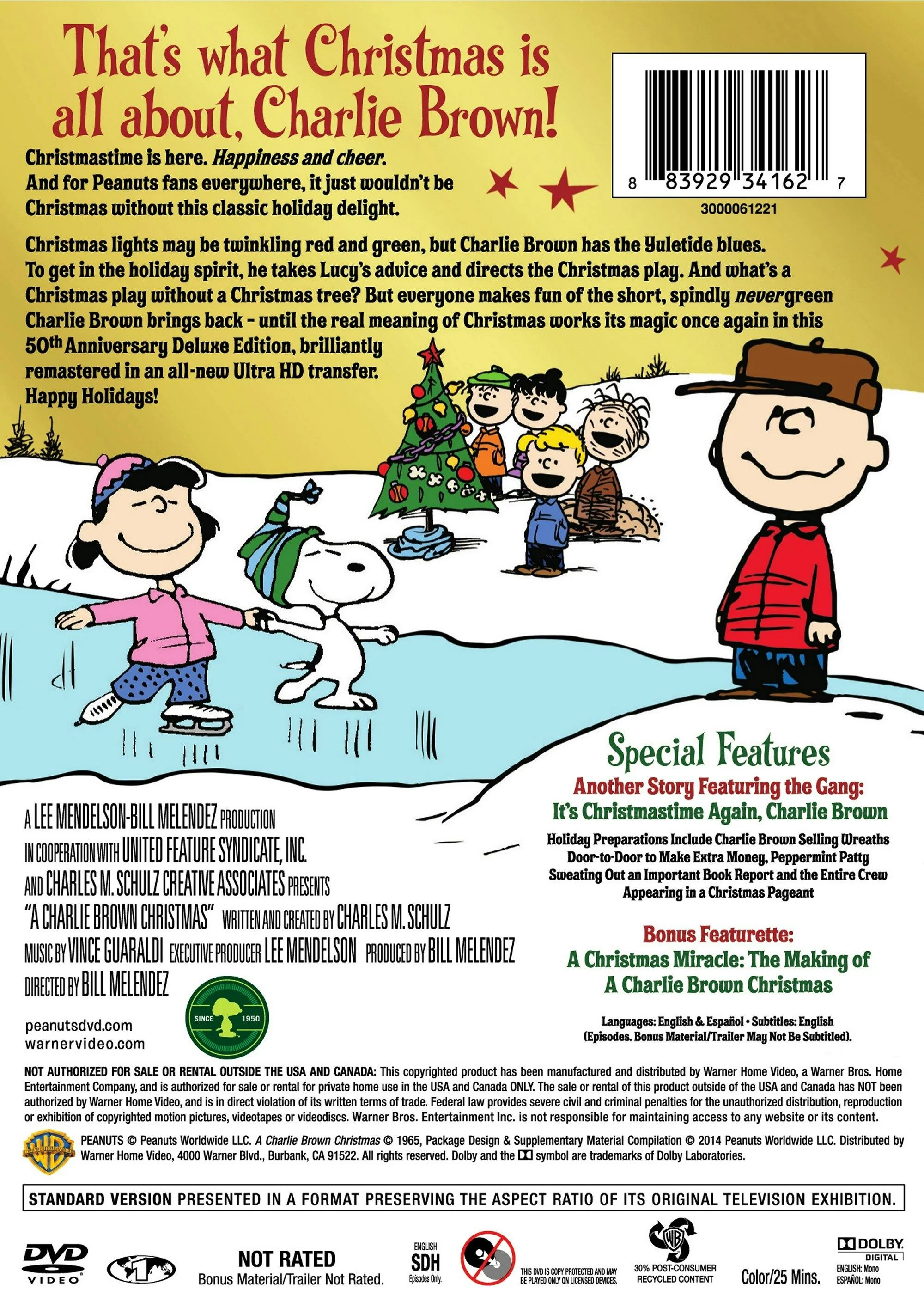 Charlie Brown: A Charlie Brown Christmas (50th Anniversary Edition) [DVD] - Image 2