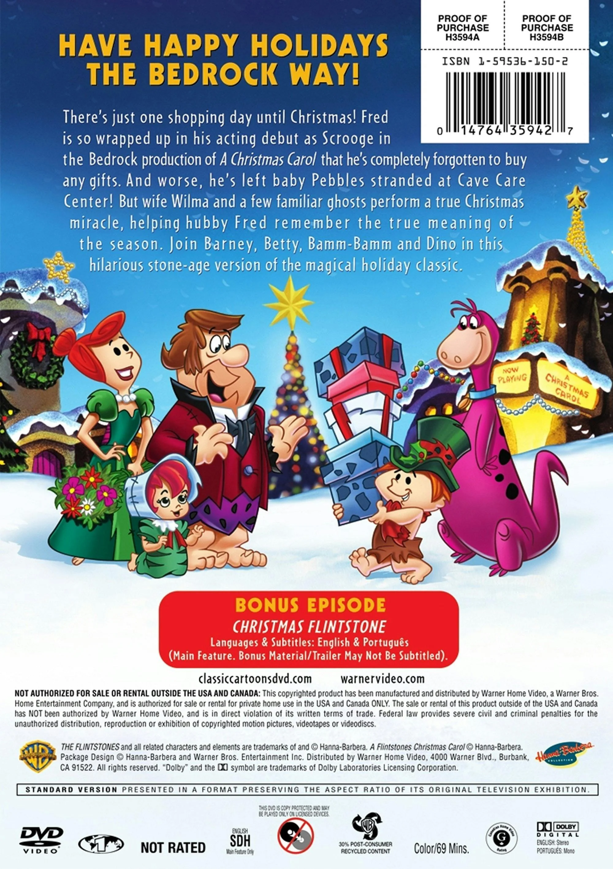 The Flintstones: A Flintstones Christmas Carol (DVD Full Screen) [DVD] - Image 2