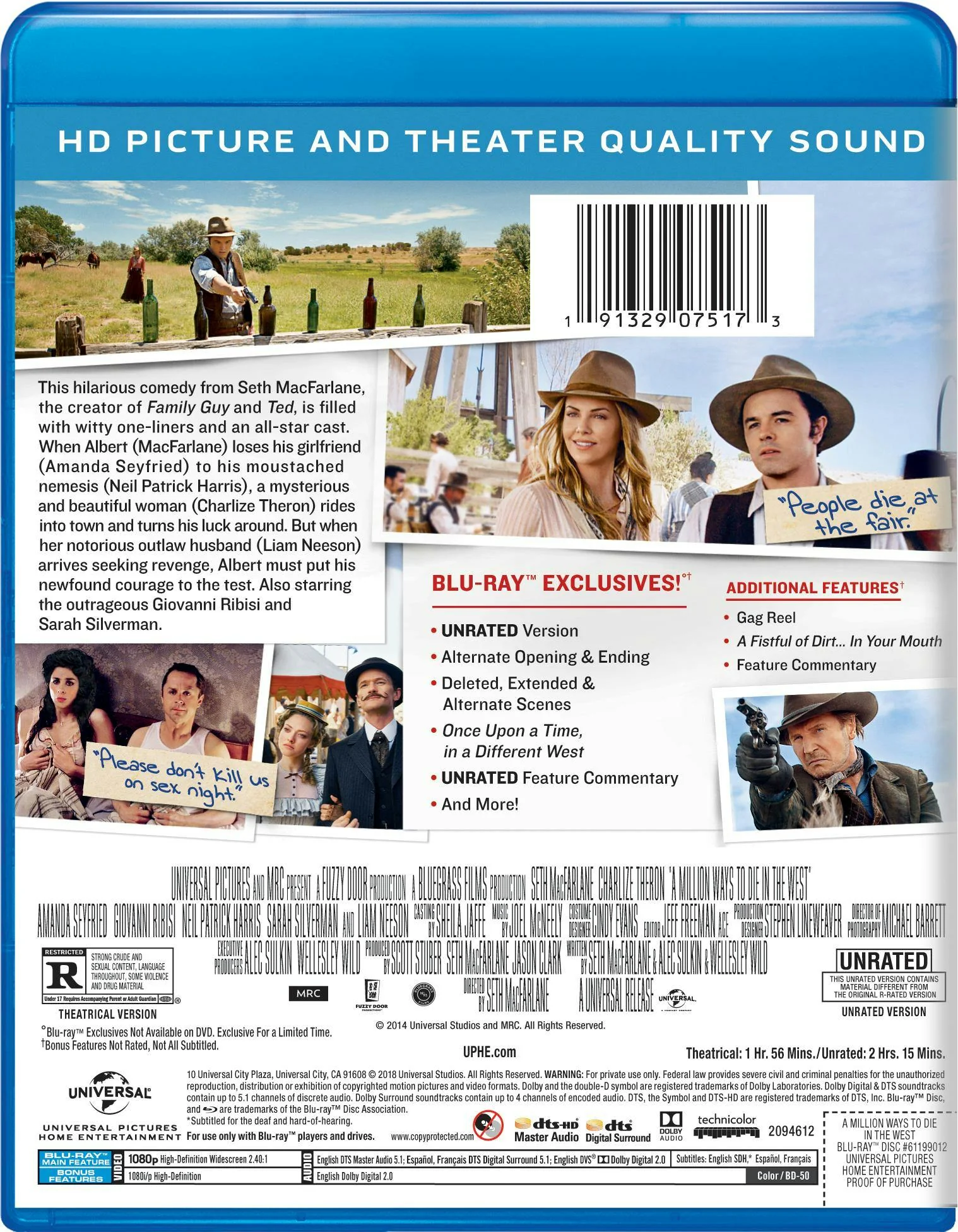 A Million Ways to Die in the West (Blu-ray Unrated) [Blu-ray] - Image 3