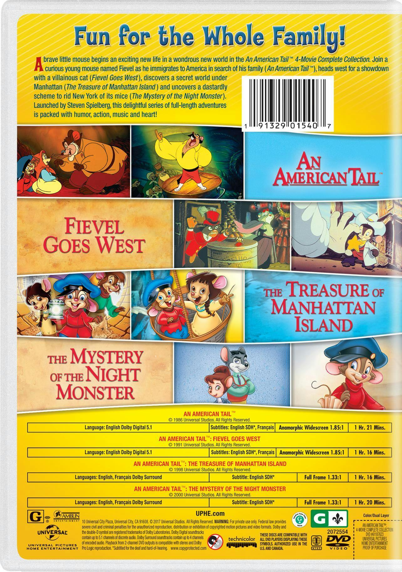 An American Tail: 1-4 (DVD Set) [DVD] - Image 2