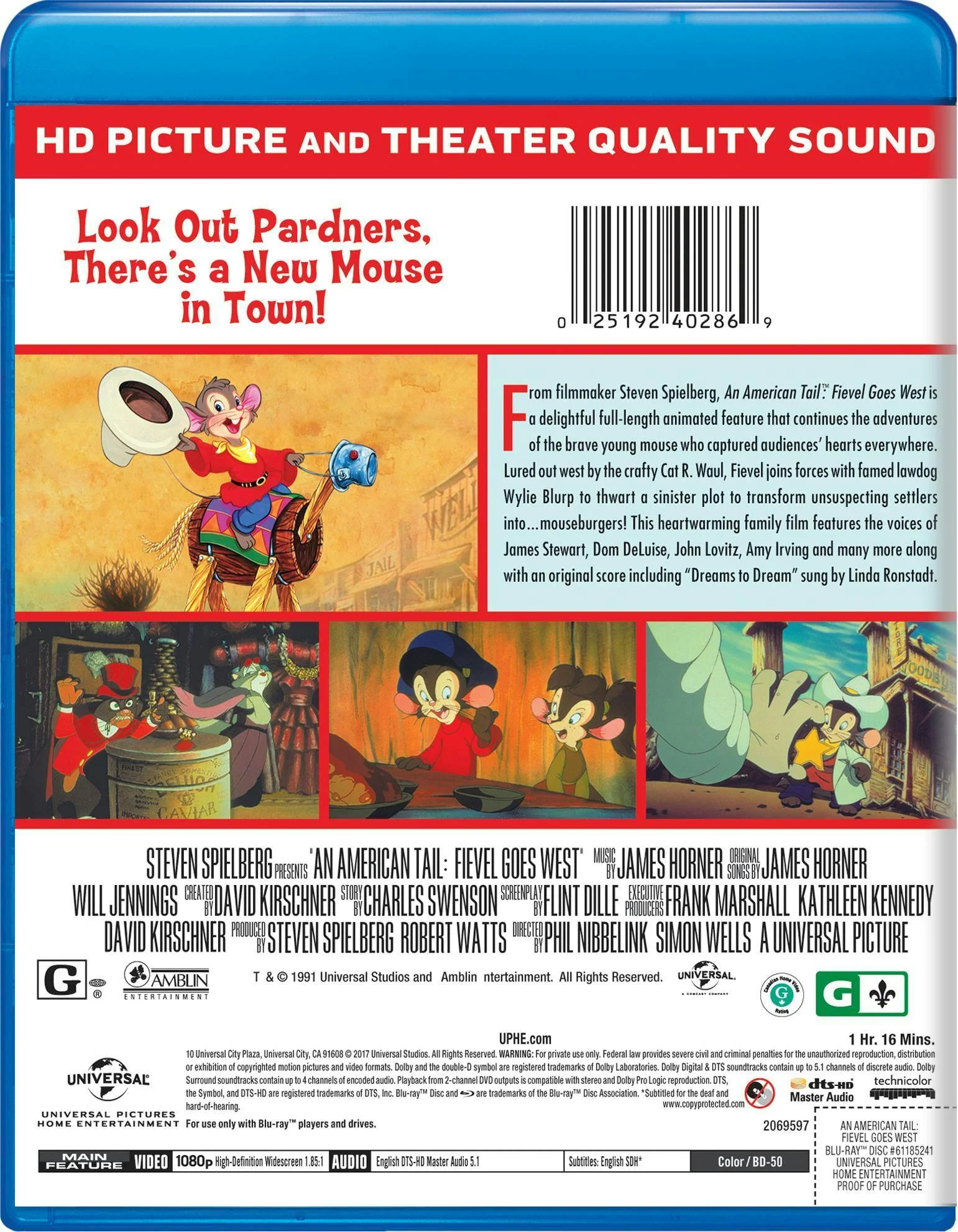 An American Tail: Fievel Goes West [Blu-ray] - Image 2