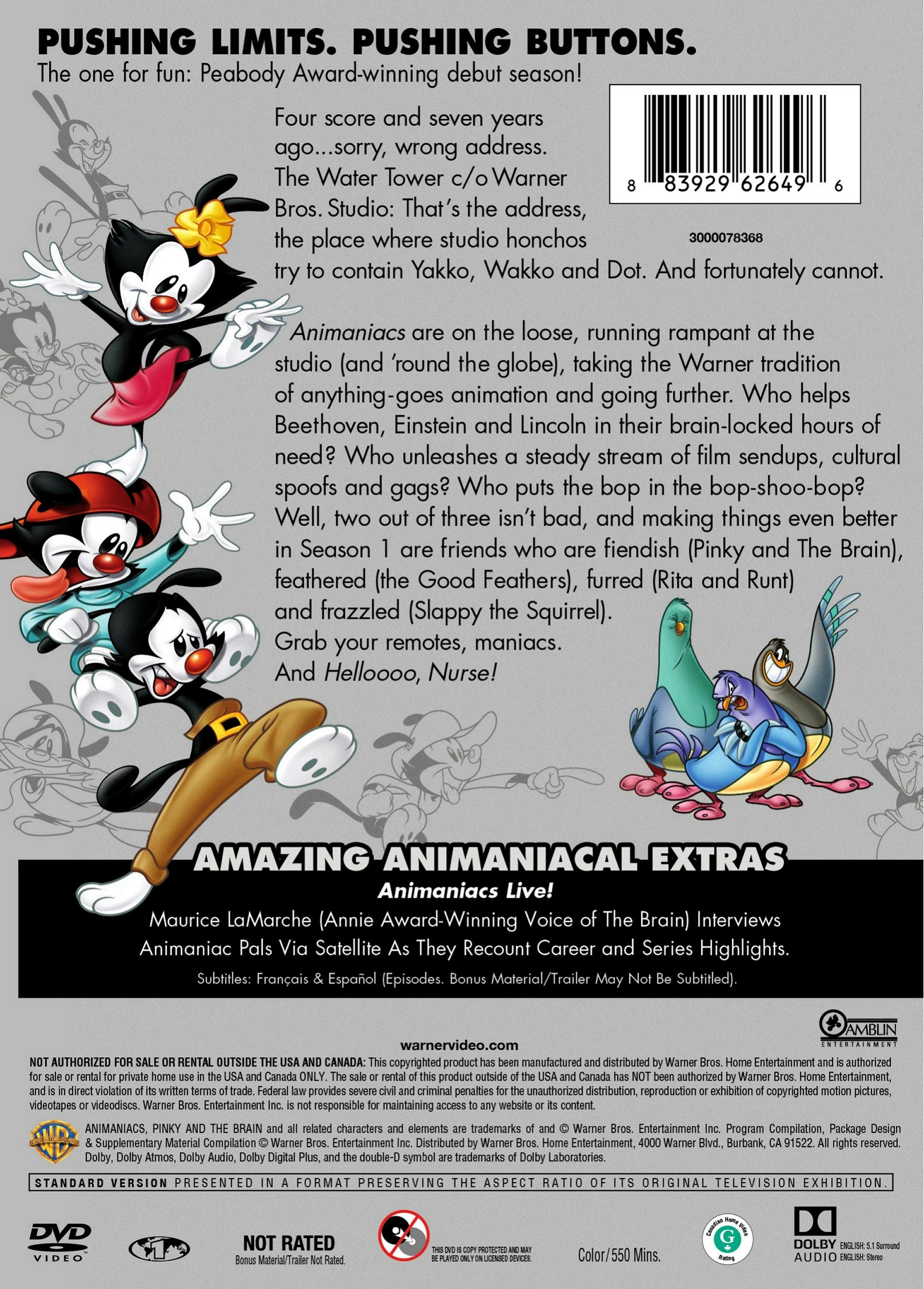 Steven Spielberg Presents Animaniacs - Volume 1 (Box Set) [DVD] - Image 2