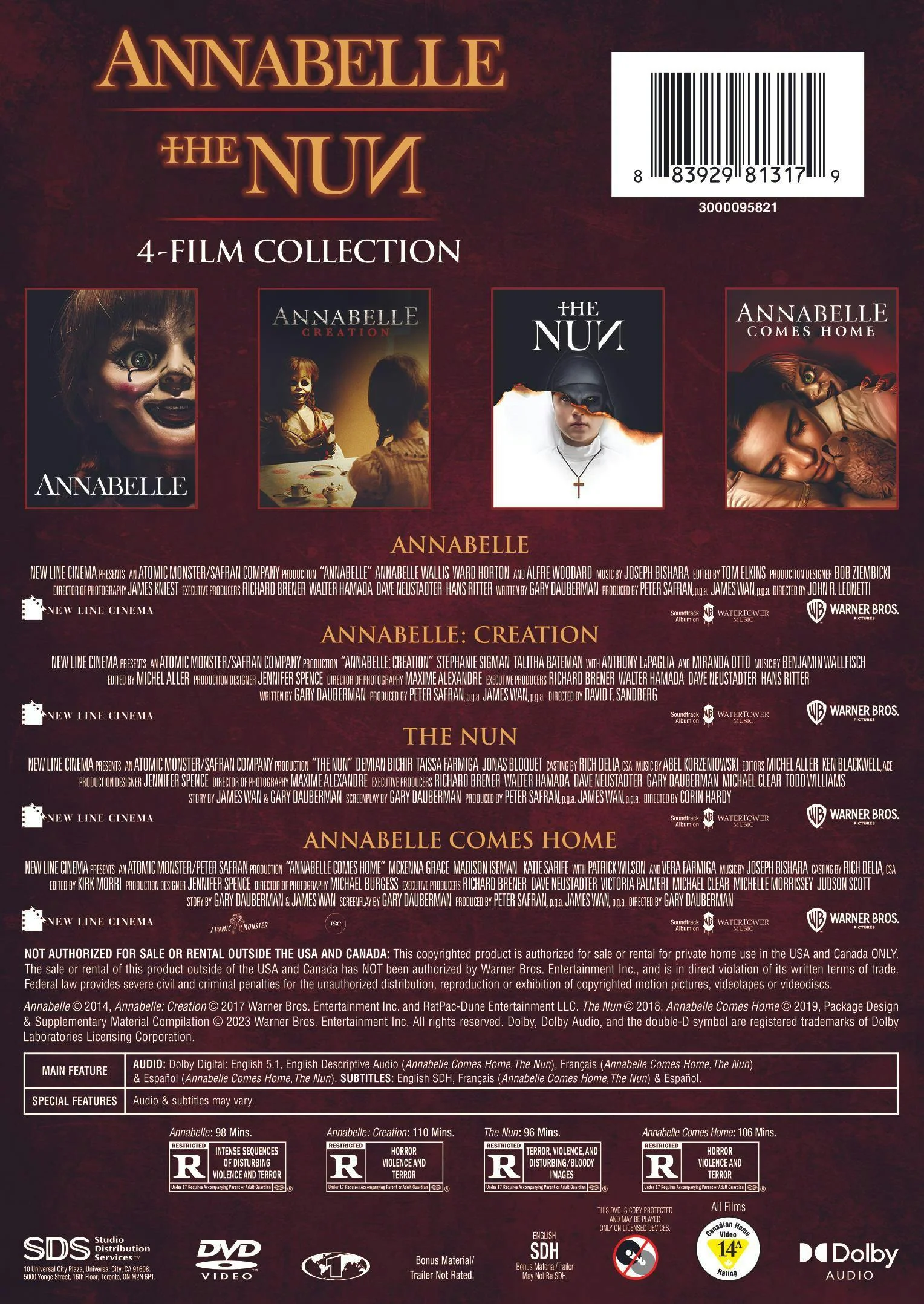 Annabelle Trilogy/The Nun 4-film Collection (Box Set) [DVD] - Image 3