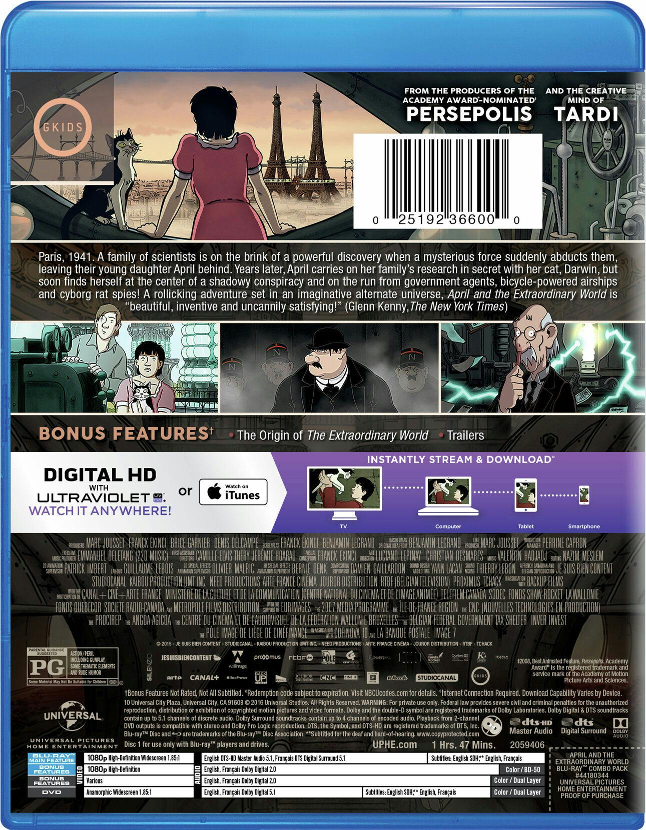 April and the Extraordinary World (DVD + Digital) [Blu-ray] - Image 2