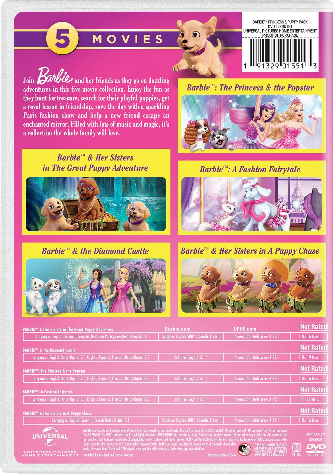 Barbie Princess & Puppy Collection (Box Set) [DVD] - Image 2