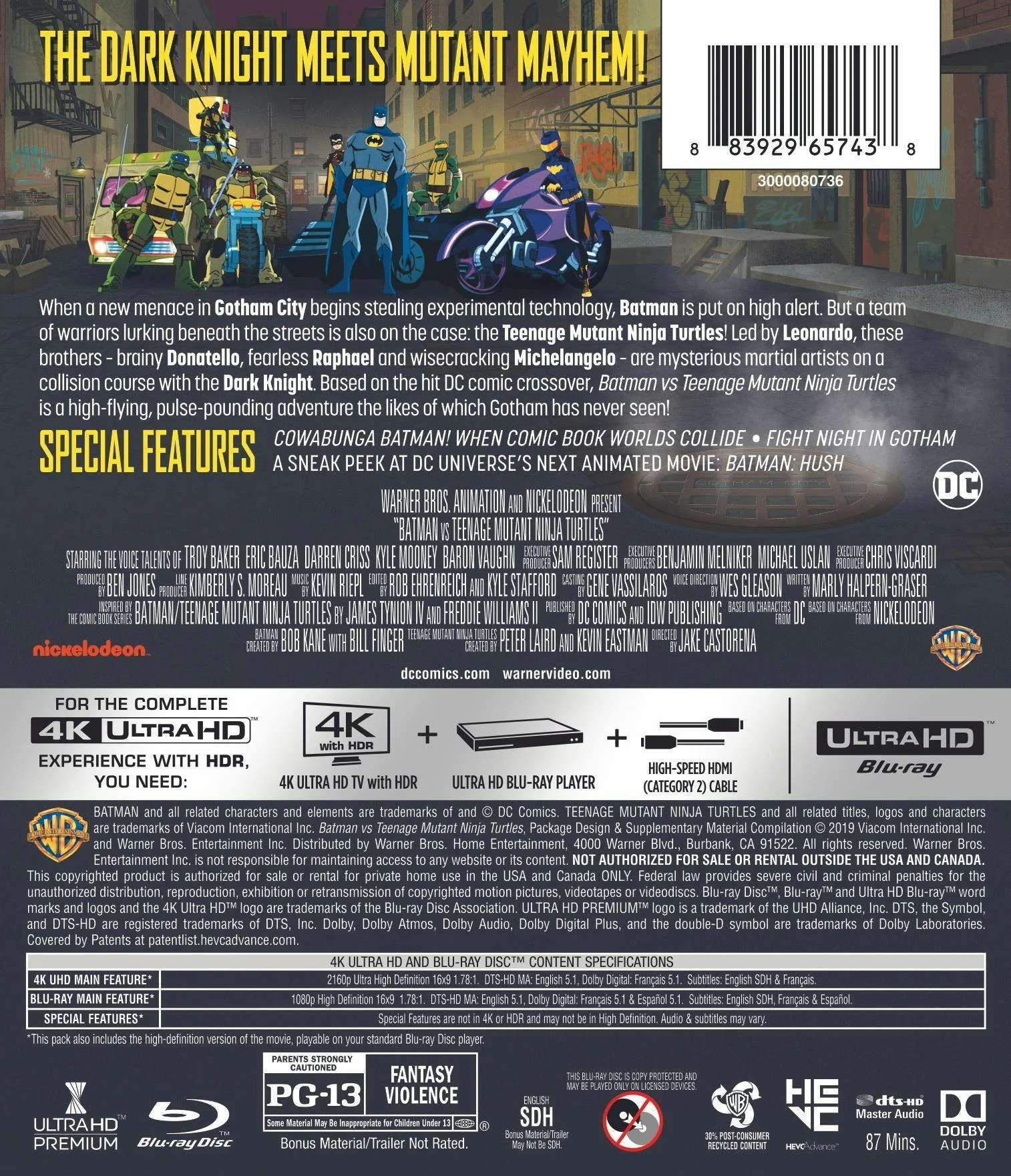 Batman Vs. Teenage Mutant Ninja Turtles [UHD] - Image 3