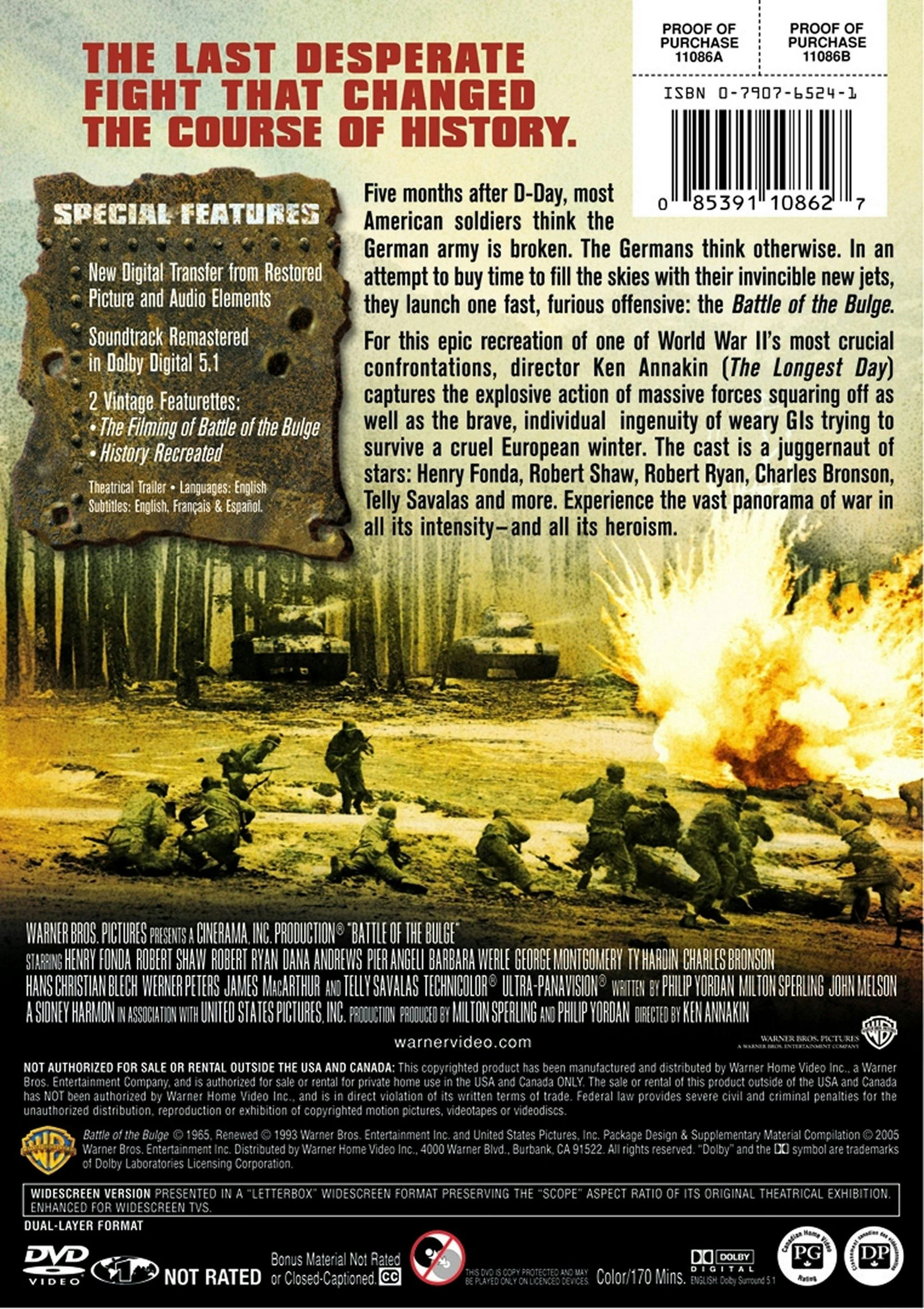 Battle of the Bulge (DVD Widescreen) [DVD] - Image 2
