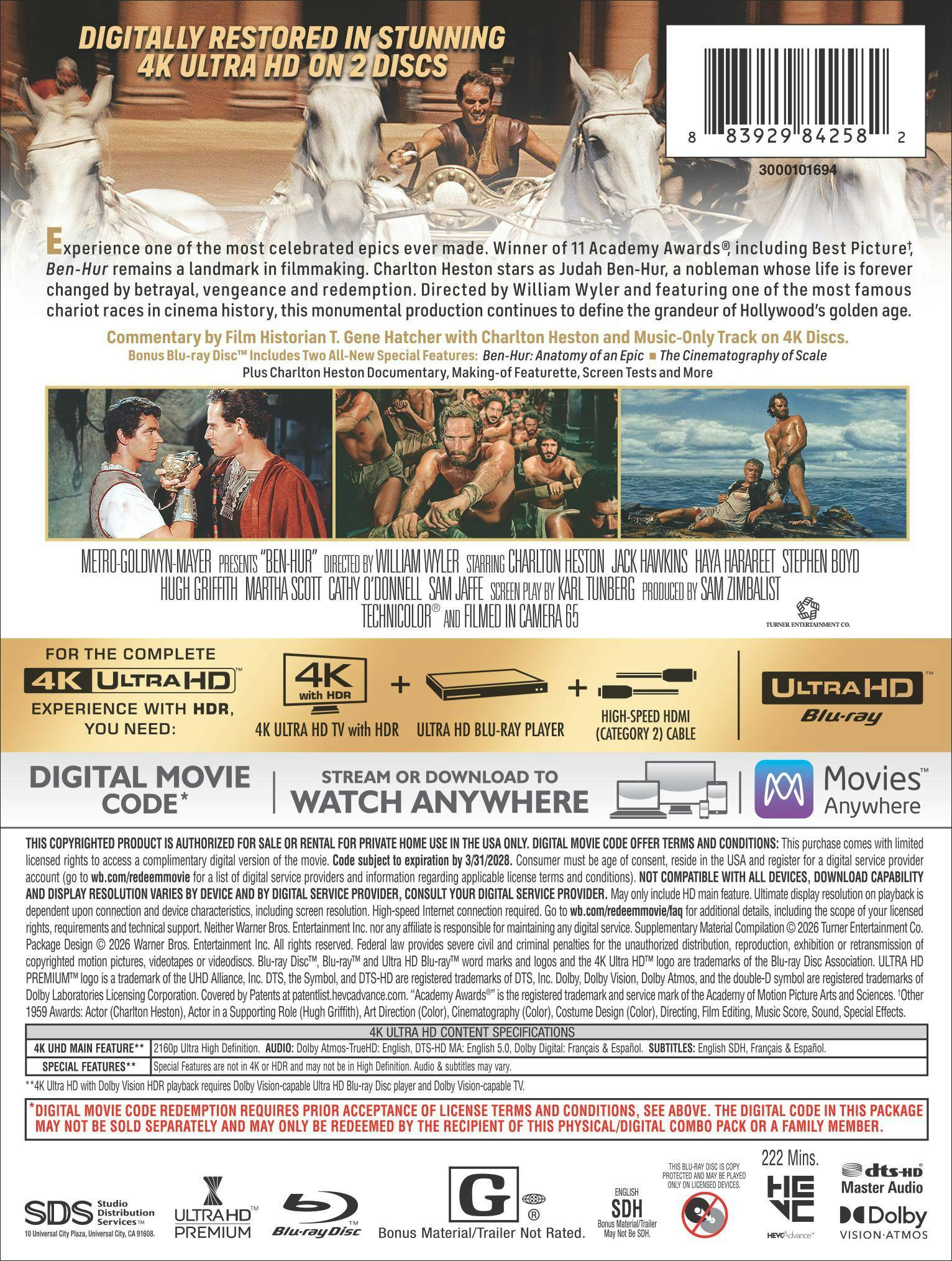 Ben-Hur (Limited Edition 4K Steelbook + Blu-ray + Digital) [UHD] - Image 3