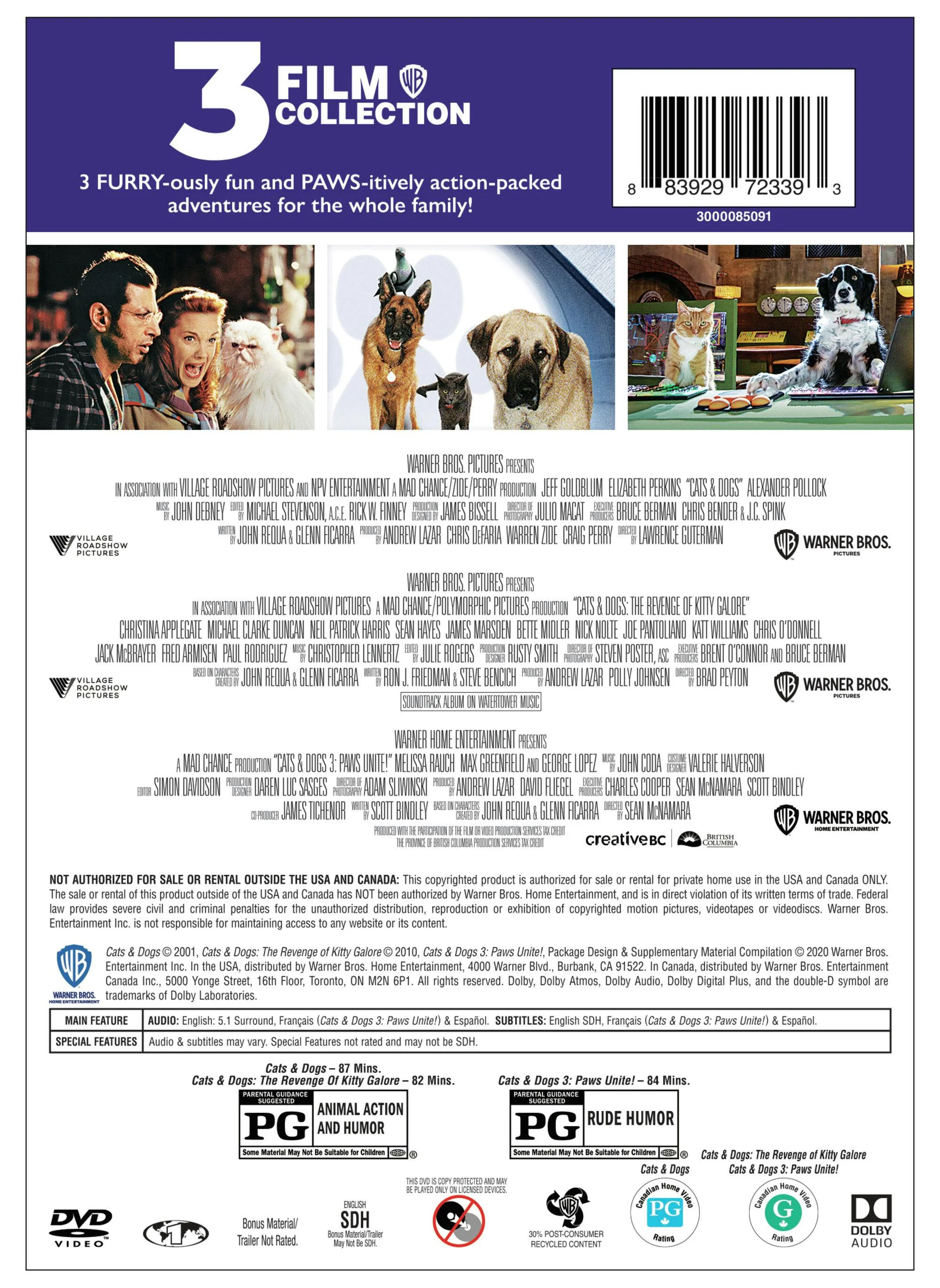 Cats & Dogs: 3 Film Collection [DVD] - Image 2