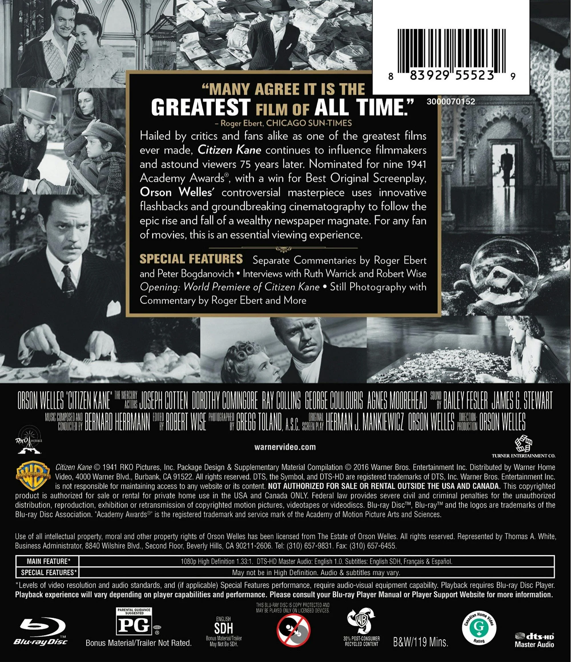 Citizen Kane (75th Anniversary Edition) [Blu-ray] - Image 2