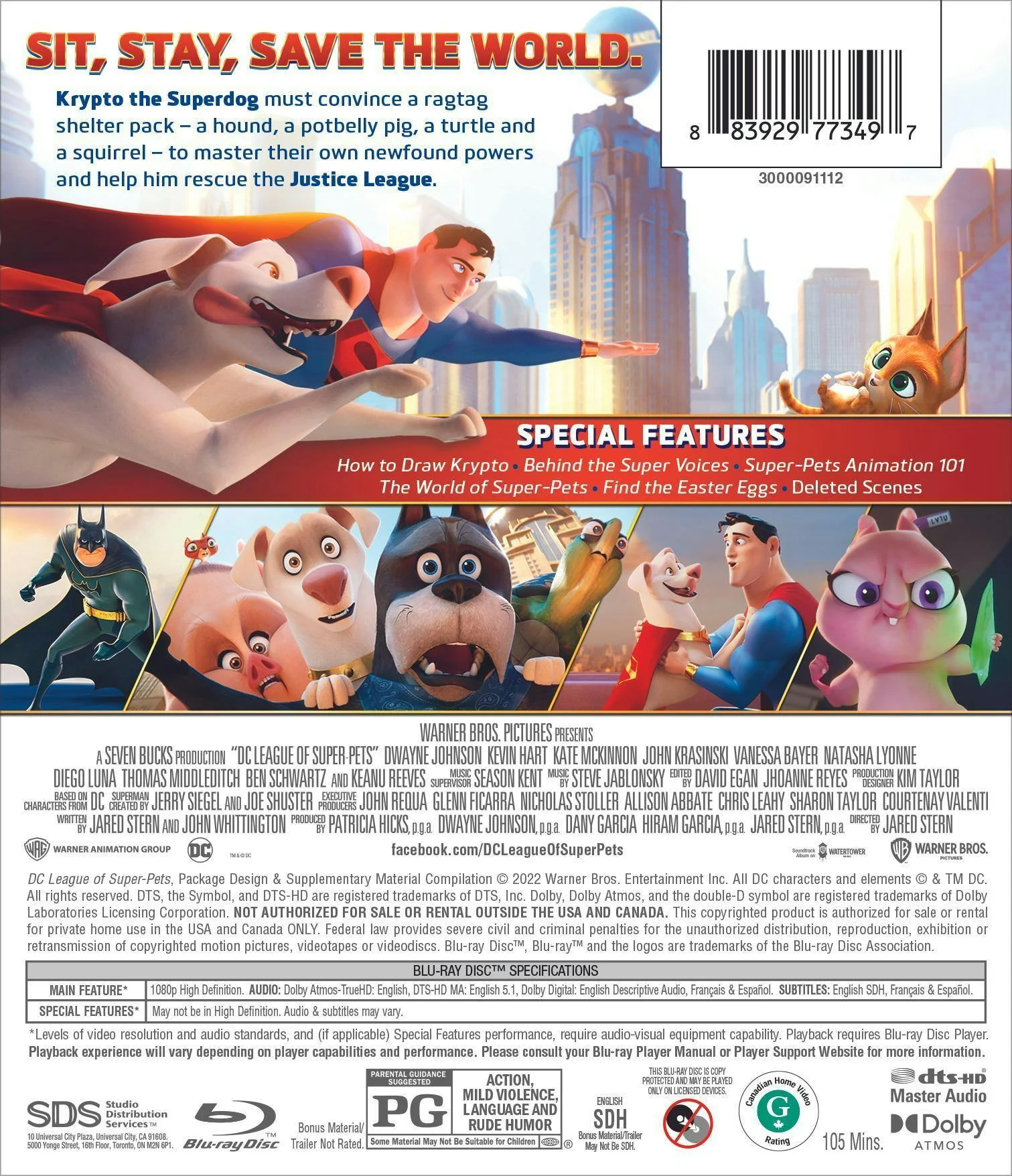 DC League of Super-pets (with DVD) [Blu-ray] - Image 2