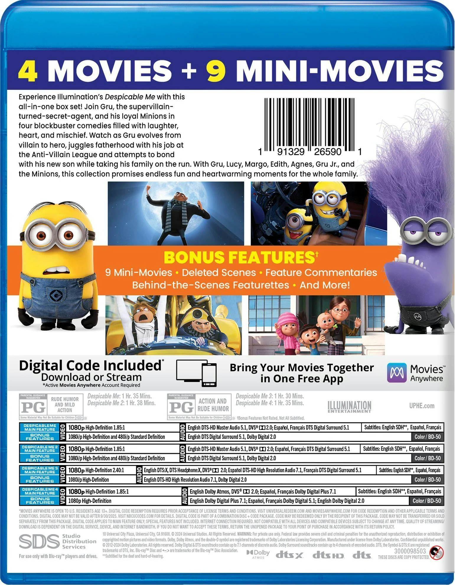 Illumination's Despicable Me 4-Movie Collection - Blu-ray + Digital [Blu-ray] - Image 3