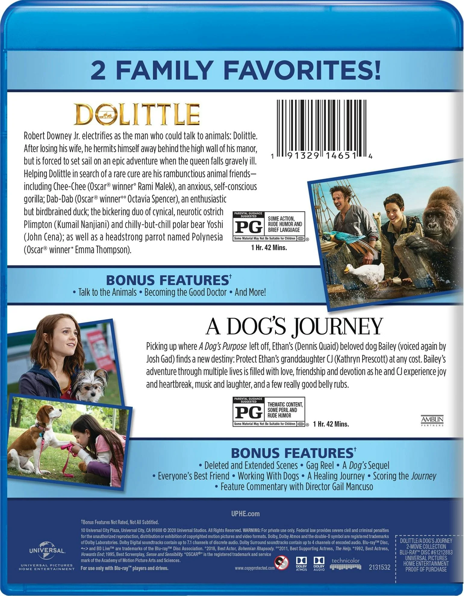 Dolittle/A Dog's Journey (Blu-ray Double Feature) [Blu-ray] - Image 2