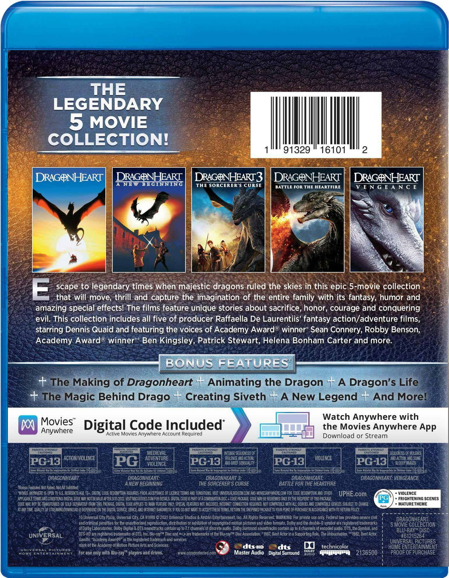 Dragonheart: 5-Movie Collection (Box Set) [Blu-ray] - Image 2