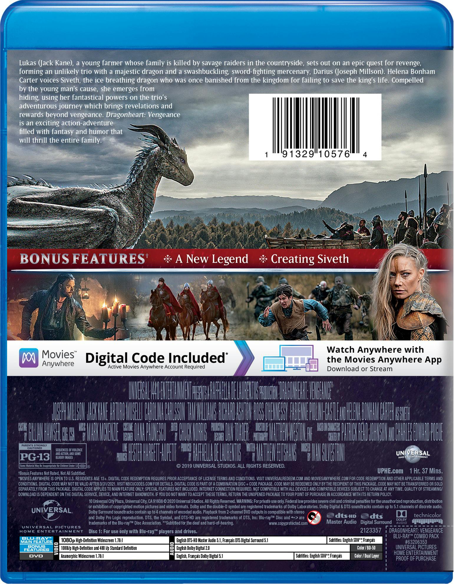 Dragonheart: Vengeance (DVD + Digital) [Blu-ray] - Image 2