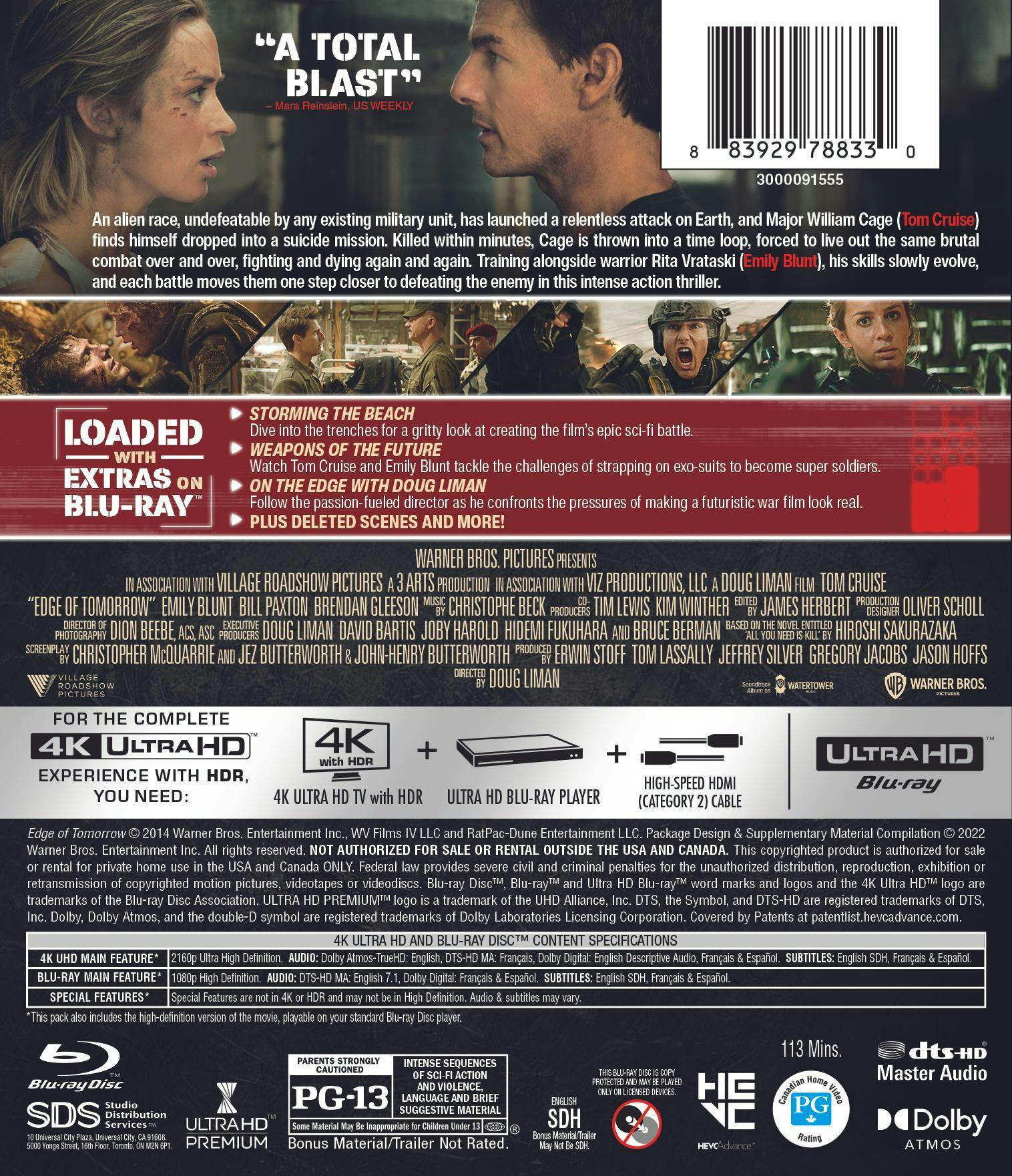 Live Die Repeat: Edge of Tomorrow (4K Ultra HD + Blu-ray) [UHD] - Image 3