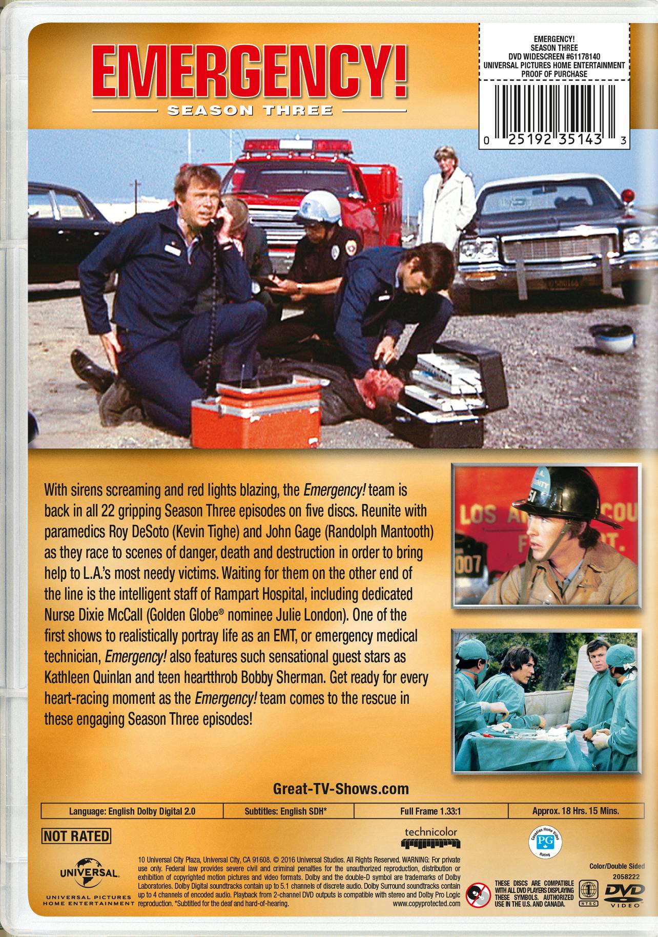 Emergency! Season Three (DVD New Box Art) [DVD] - Image 2