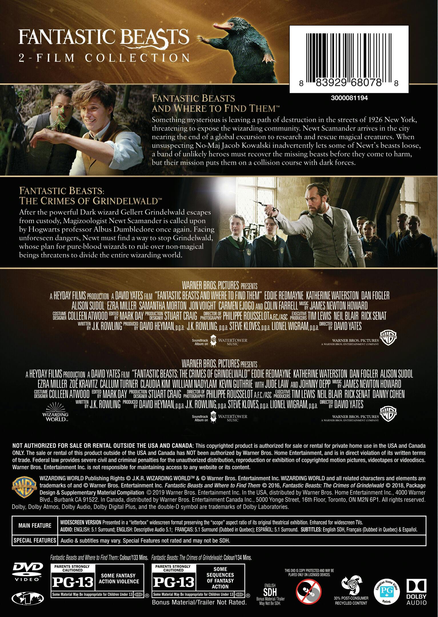 Fantastic Beasts: 2-film Collection (DVD Double Feature) [DVD] - Image 3