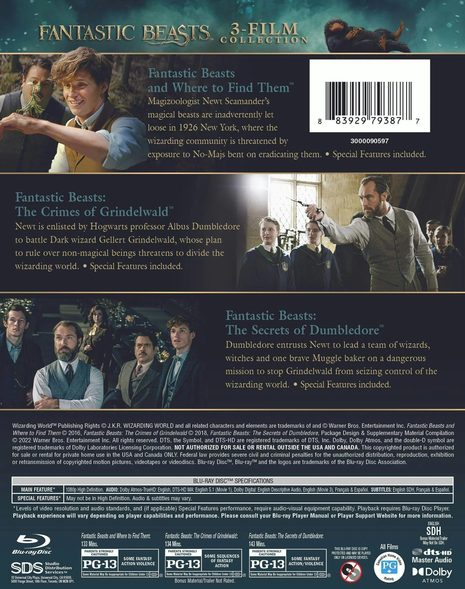 Fantastic Beasts 3-Film Collection (Box Set) [Blu-ray] - Image 3