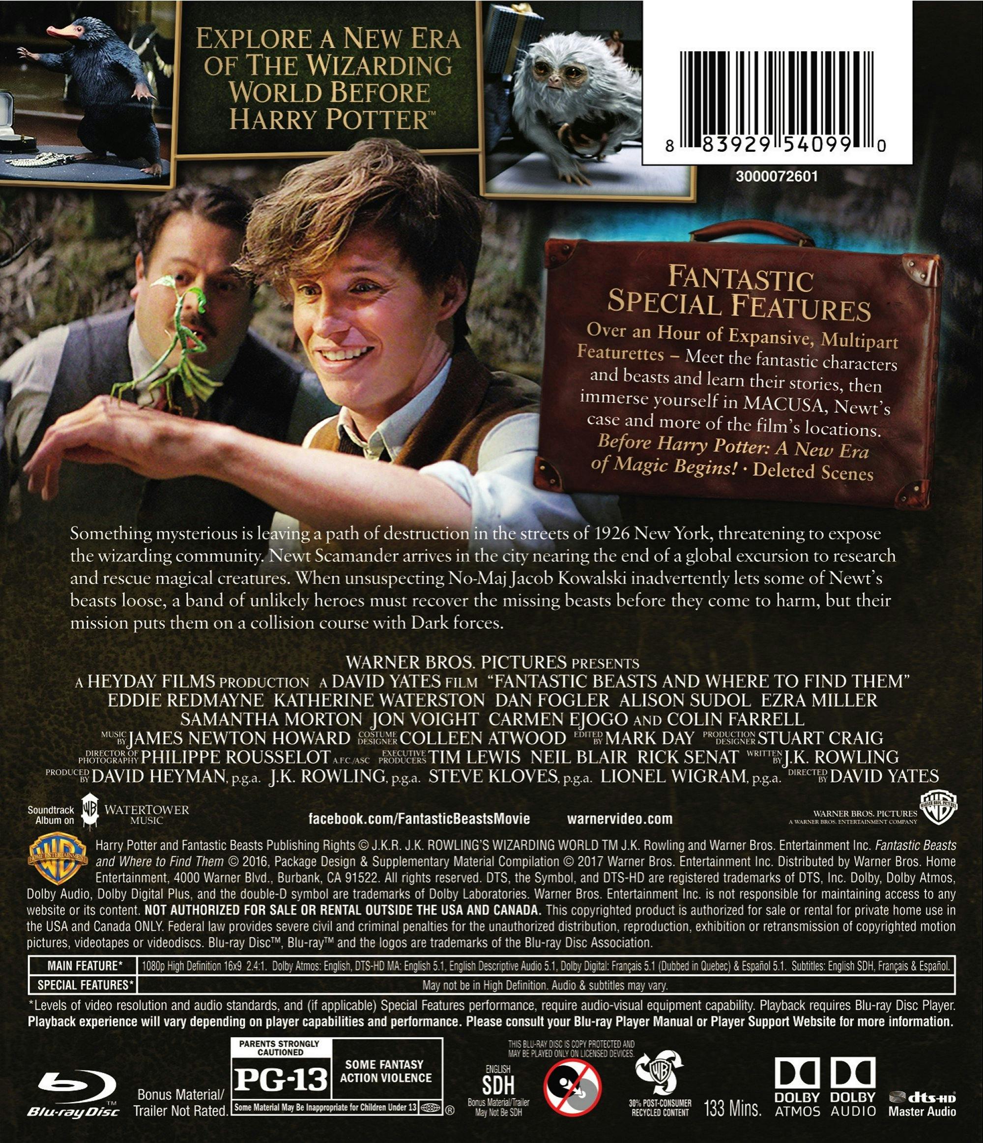 Fantastic Beasts and Where to Find Them [Blu-Ray] - Image 3