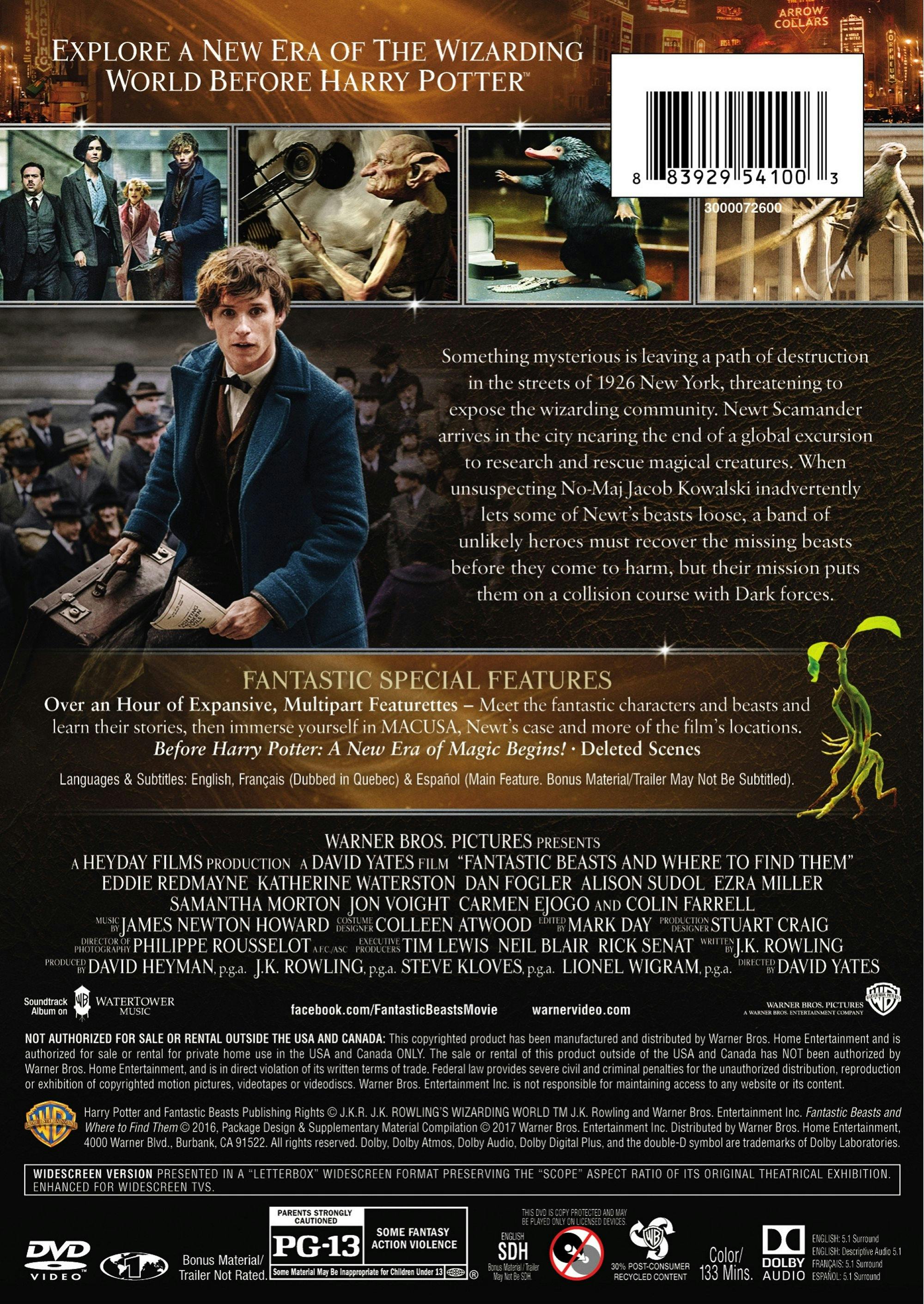 Fantastic Beasts and Where to Find Them (Special Edition) [DVD] - Image 2