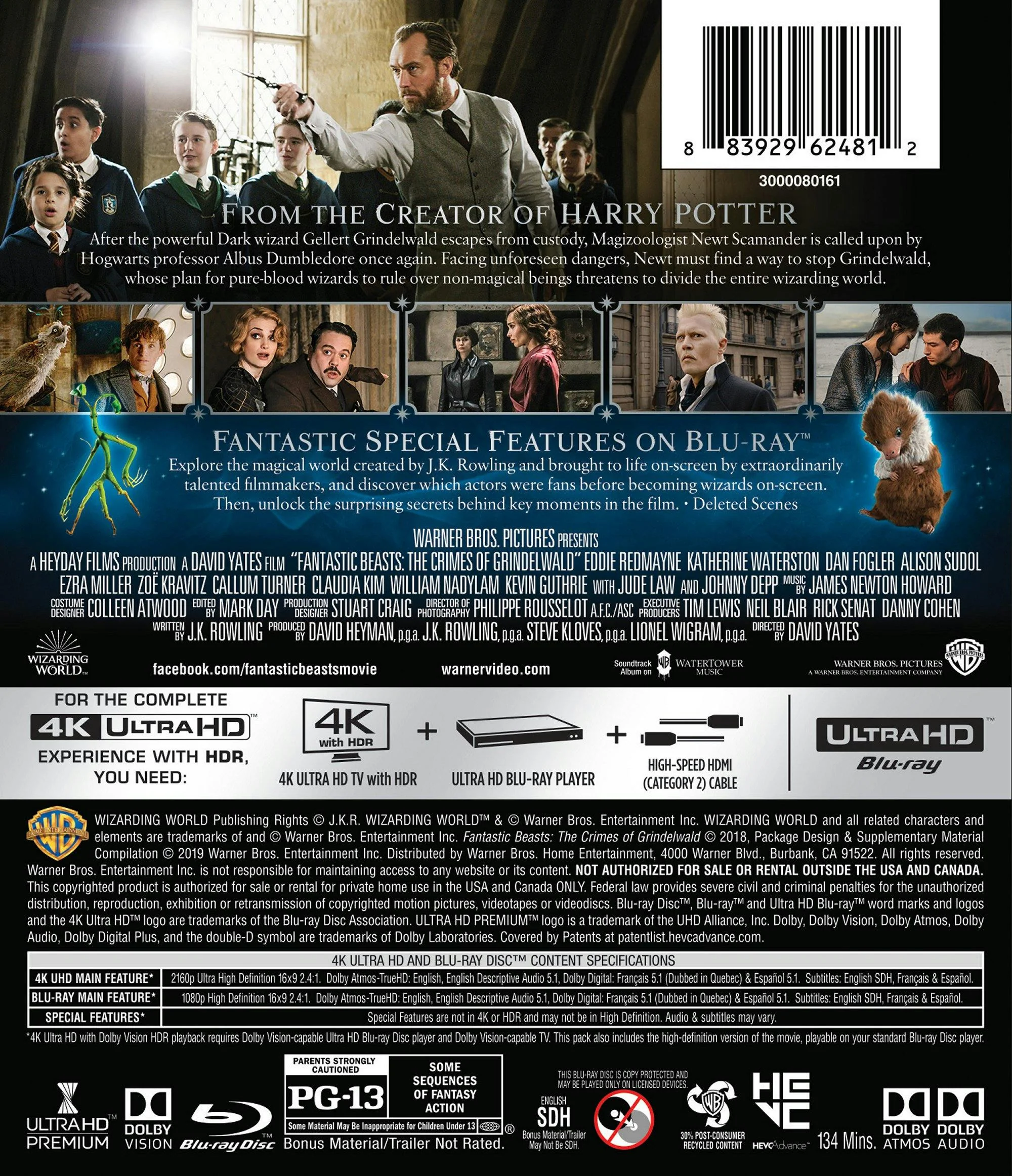 Fantastic Beasts: The Crimes of Grindelwald (4K Ultra HD + Blu-ray) [UHD] - Image 2