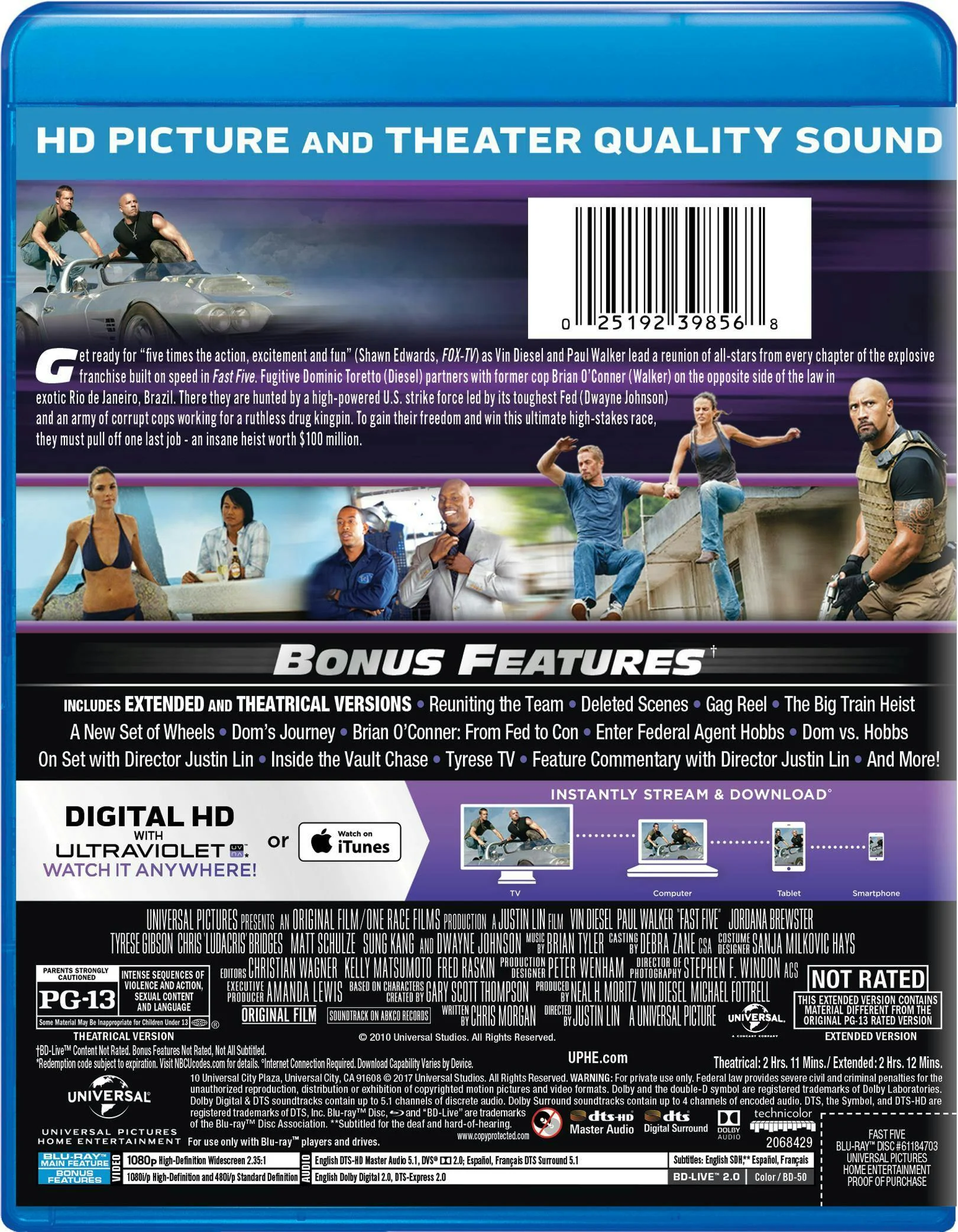 Fast & Furious 5 (Blu-ray + Digital HD) [Blu-ray] - Image 2