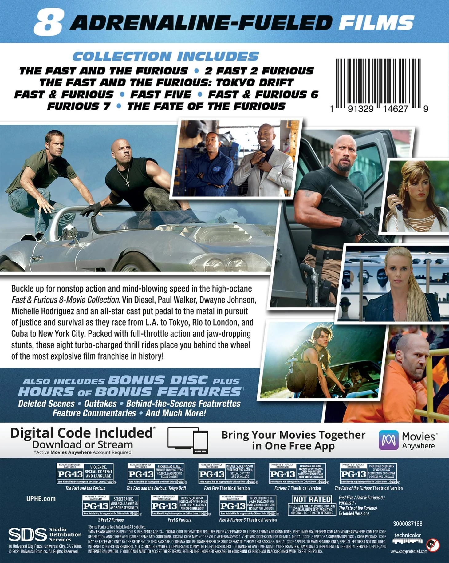 Fast & Furious: 8-movie Collection (Blu-ray + Digital Copy) [Blu-ray] - Image 2