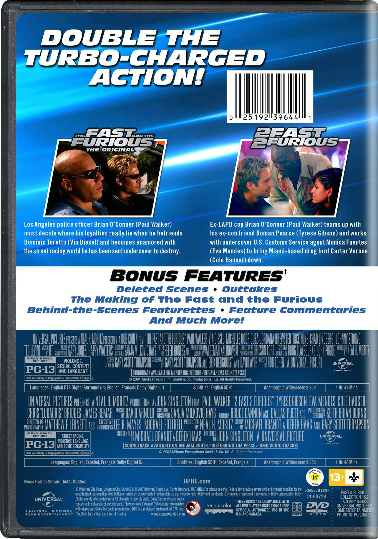 Fast & Furious Collection: 1 & 2 (DVD Double Feature) [DVD] - Image 2