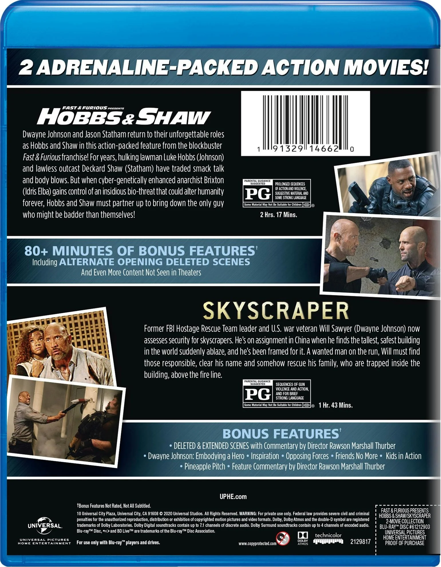 Fast & Furious Presents: Hobbs & Shaw/Skyscraper (Blu-ray Double Feature) [Blu-ray] - Image 2