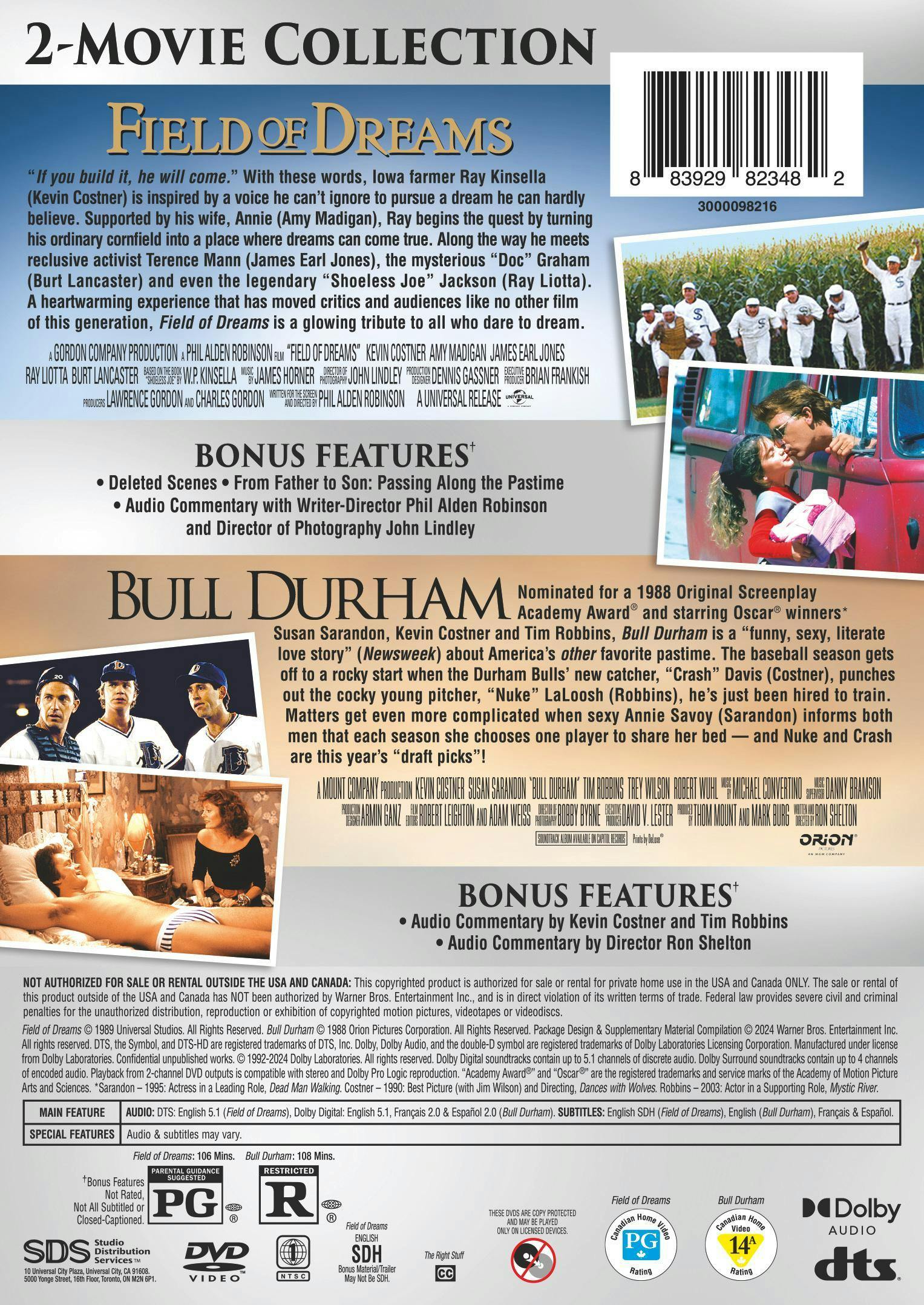 Field of Dreams / Bull Durham 2-Film Collection [DVD] - Image 3