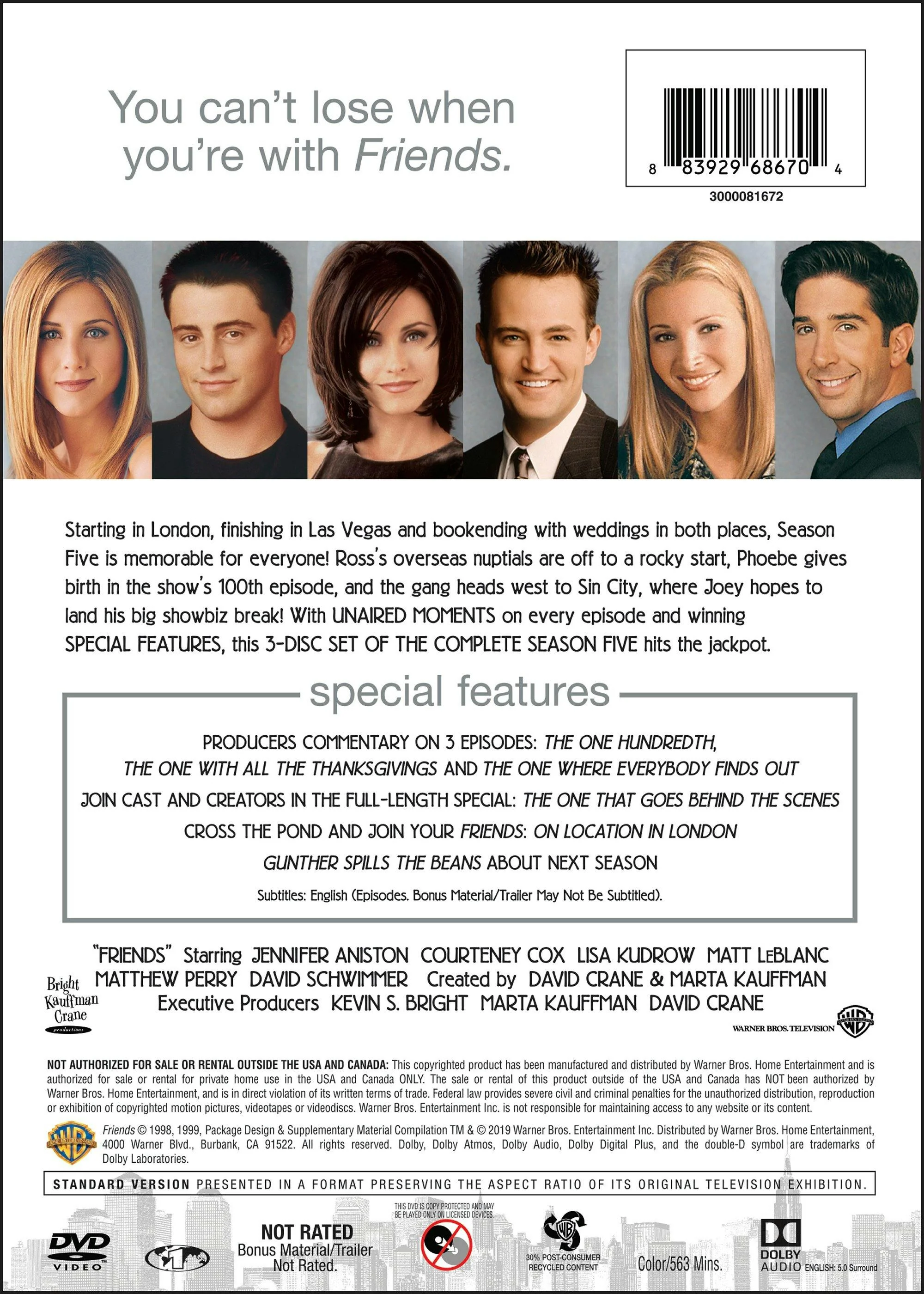 Friends: Season 5 - Extended Cut (Box Set) [DVD] - Image 2