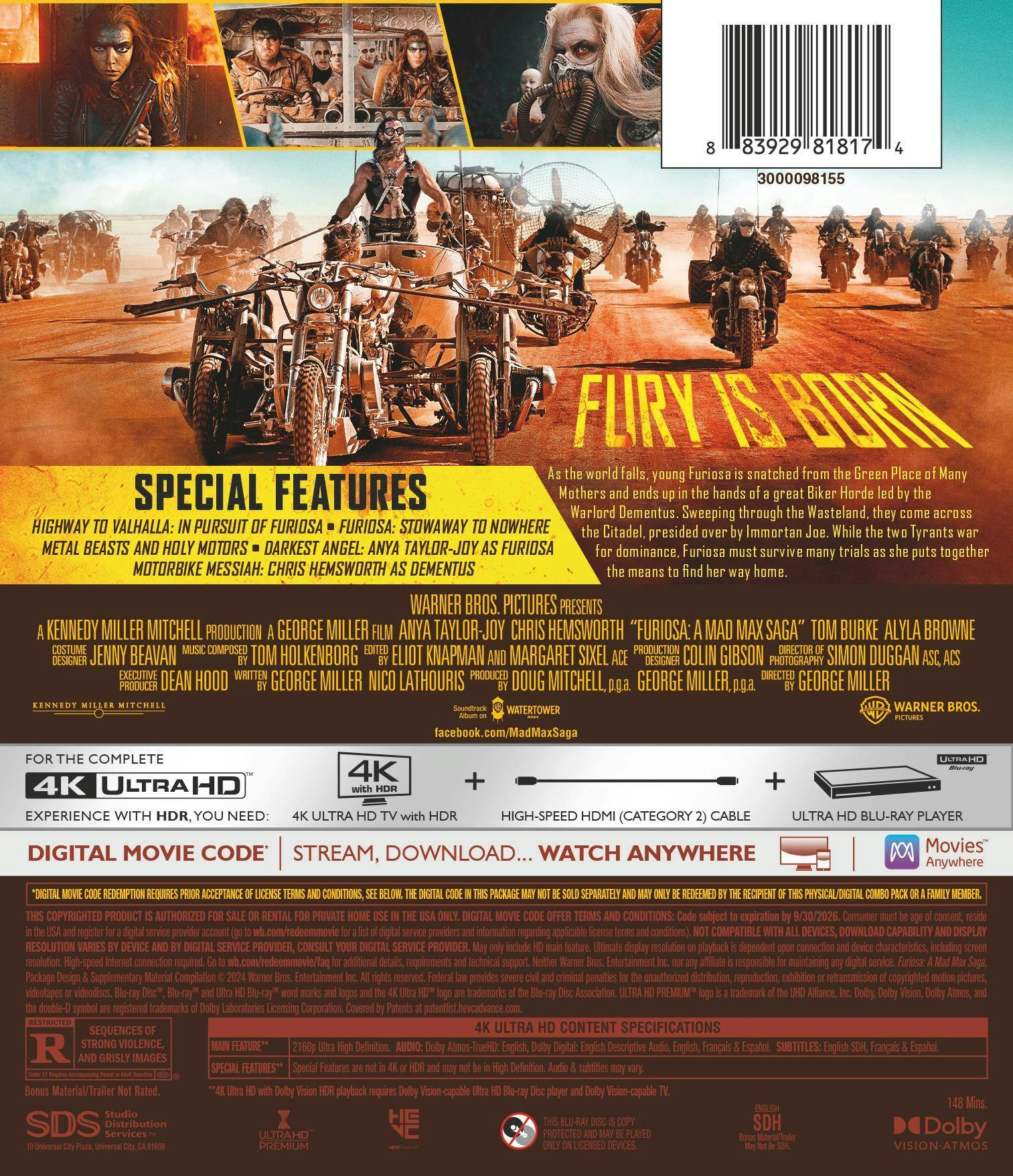 Furiosa: A Mad Max Saga (4K Ultra HD) [UHD] - Image 3