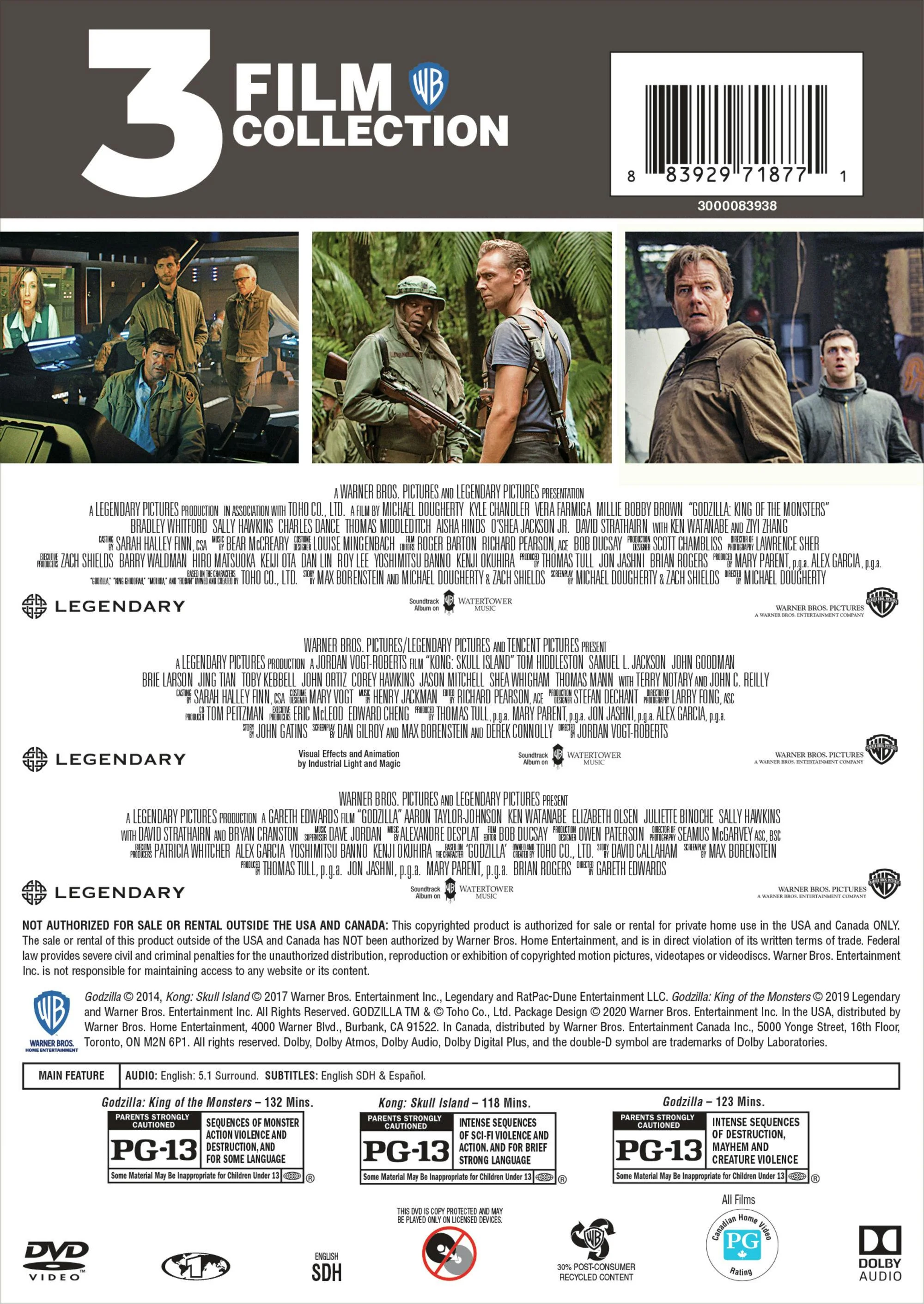 Godzilla/Godzilla: King of the Monsters/Kong: Skull Island (Box Set) [DVD] - Image 2