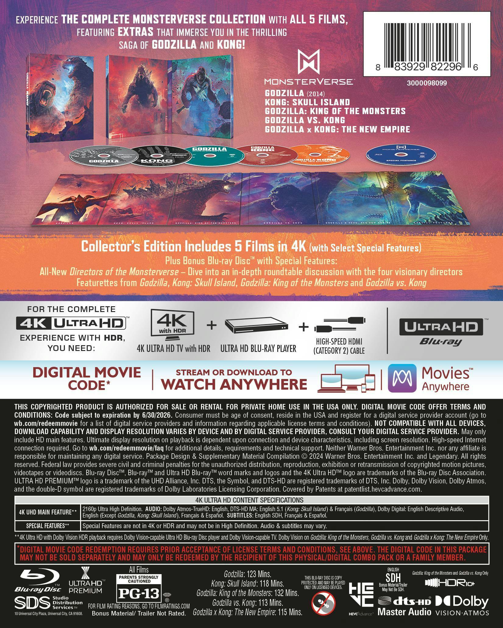 Godzilla/Kong Monsterverse 5-Film Collector’s Edition (Limited Edition 4K Ultra HD) [UHD] - Image 3