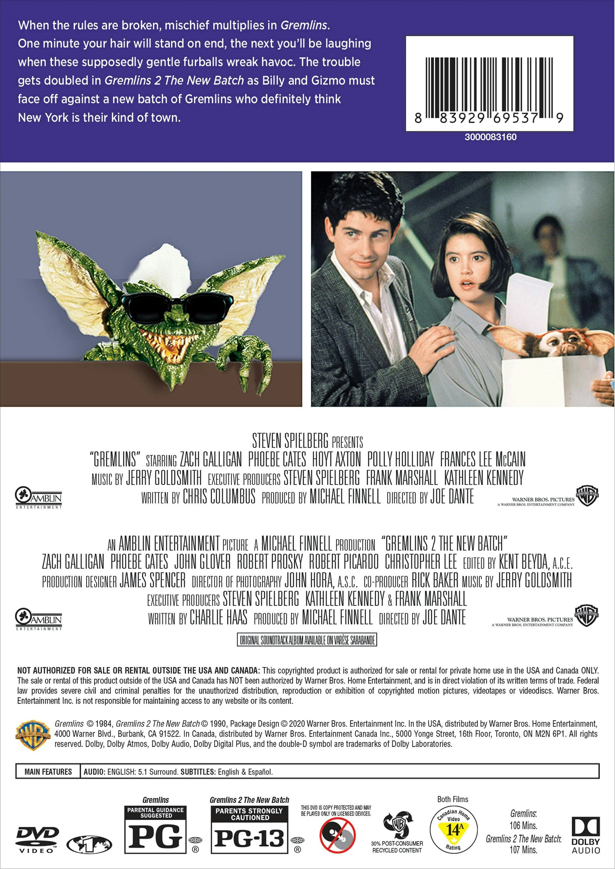 Gremlins/Gremlins 2 (DVD Double Feature) [DVD] - Image 2