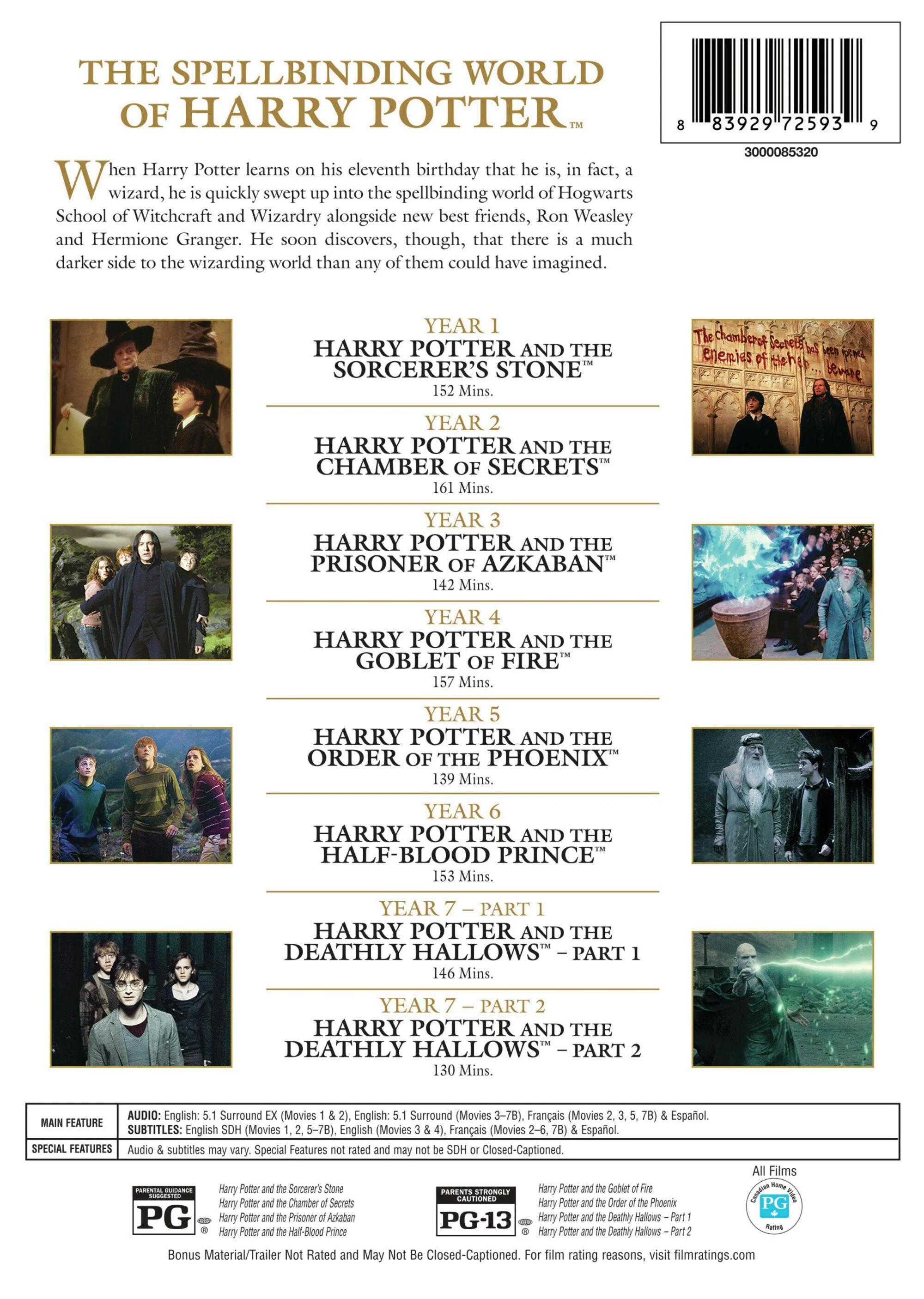 Harry Potter: The Complete 8-Film Collection (HolidayGoldTrim/LL/DVD) [DVD] - Image 3