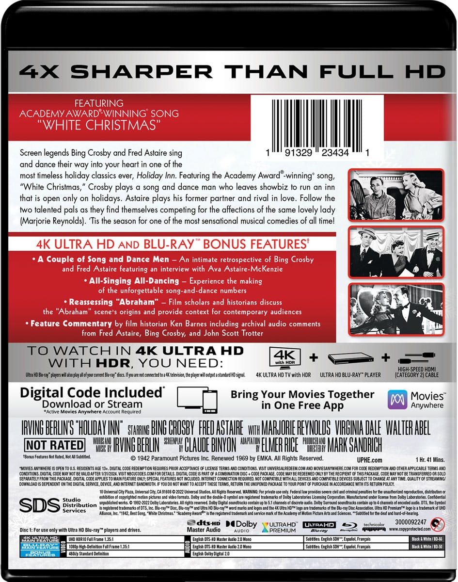 Holiday Inn (4K Ultra HD + Blu-ray (80th Anniversary)) [UHD] - Image 3