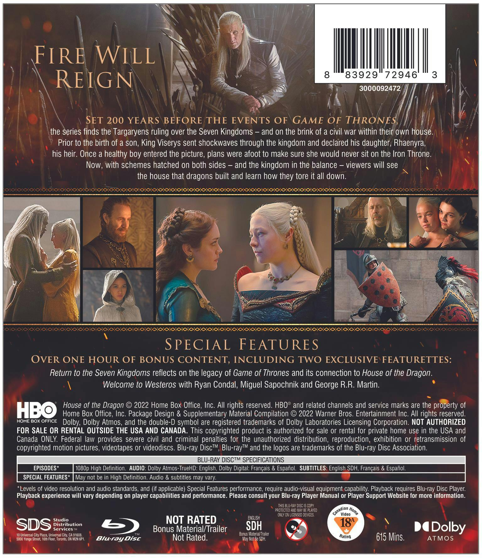 House of the Dragon: The Complete First Season [Blu-ray] - Image 3