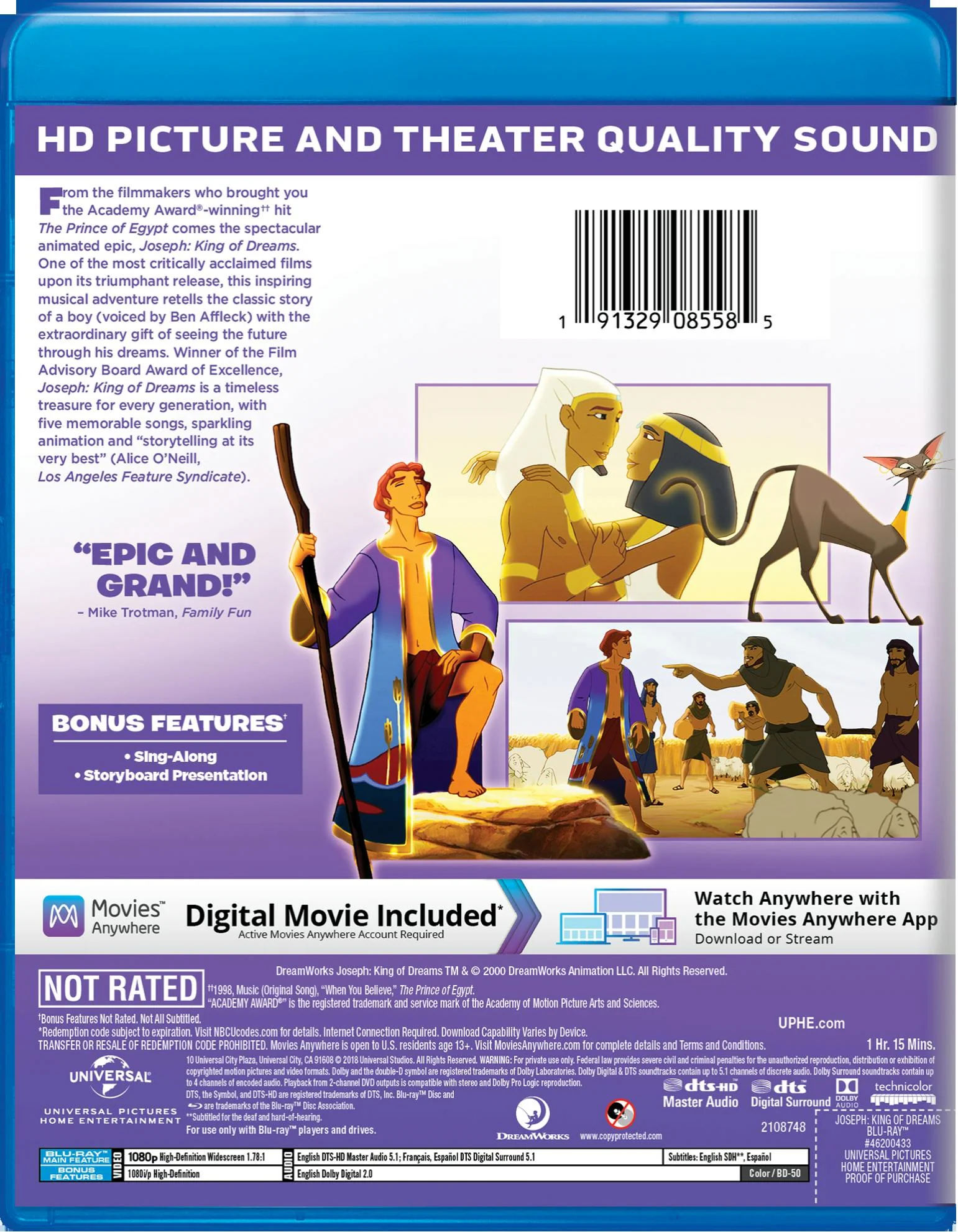 Joseph: King of Dreams (Blu-ray + Digital HD) [Blu-ray] - Image 2