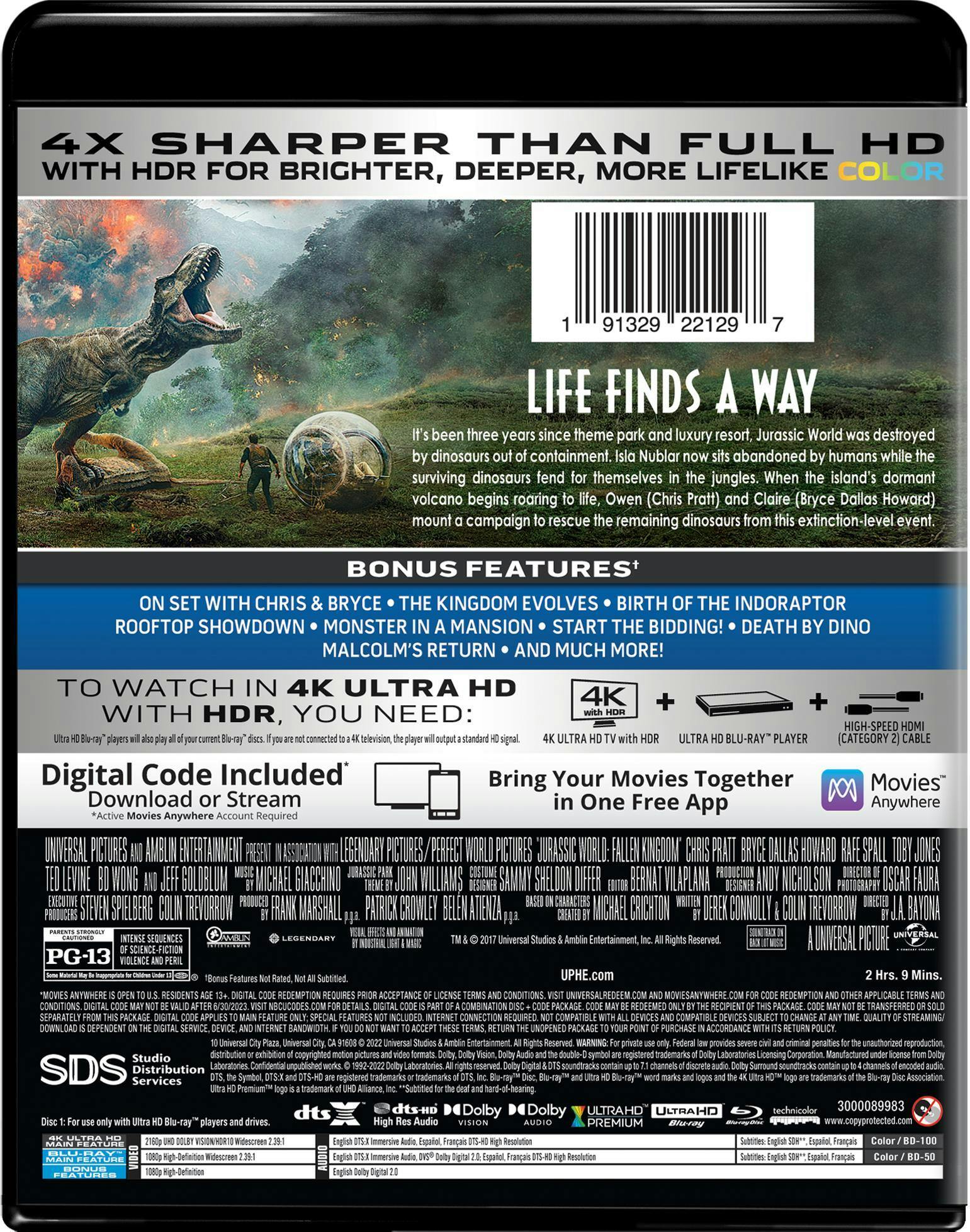Jurassic World - Fallen Kingdom (4K Ultra HD + Blu-ray + Digital Download) [UHD] - Image 3