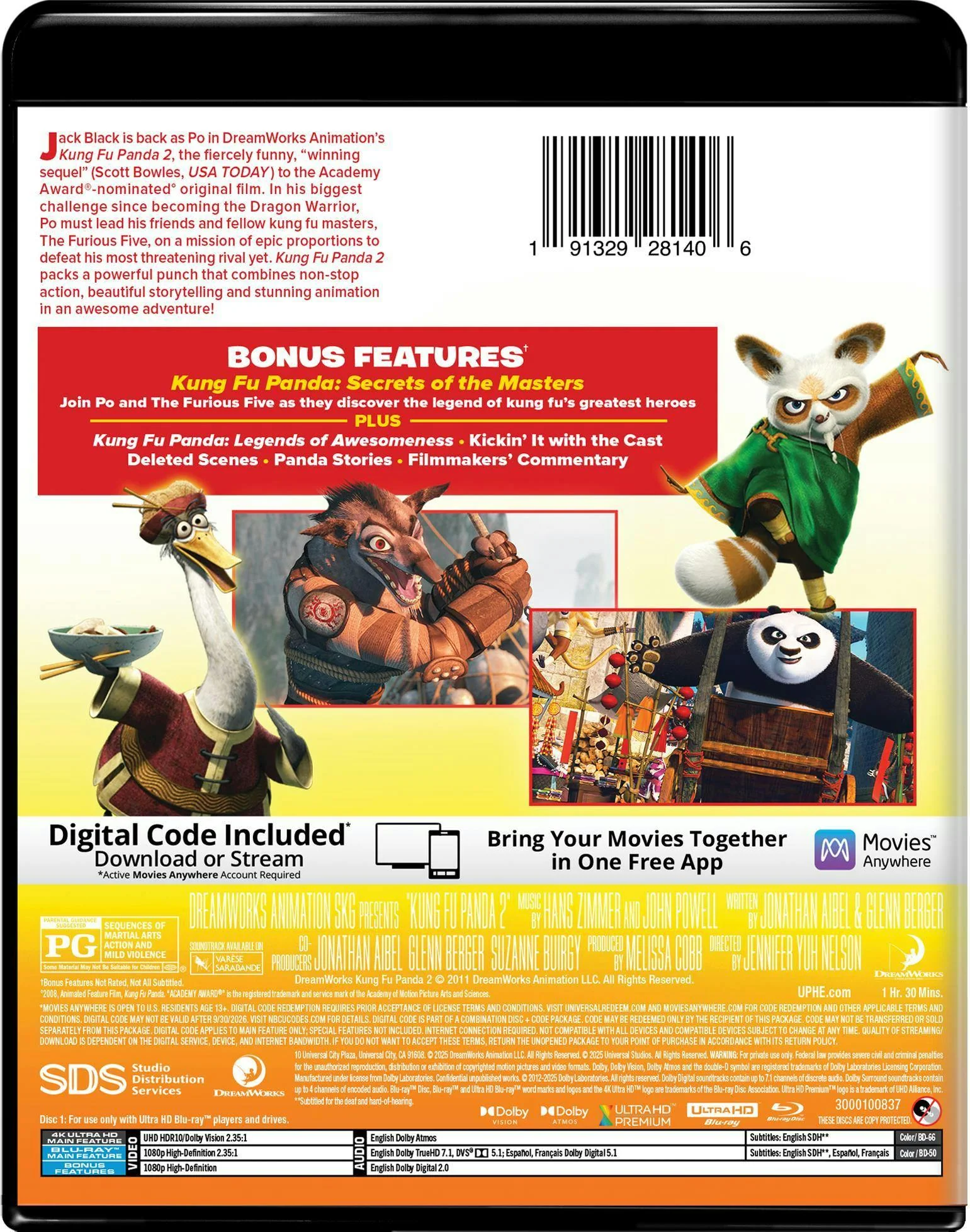 Kung Fu Panda 2 - 4K Ultra HD + Blu-ray + Digital (4K Ultra HD + Blu-ray + Digital) [UHD] - Image 3