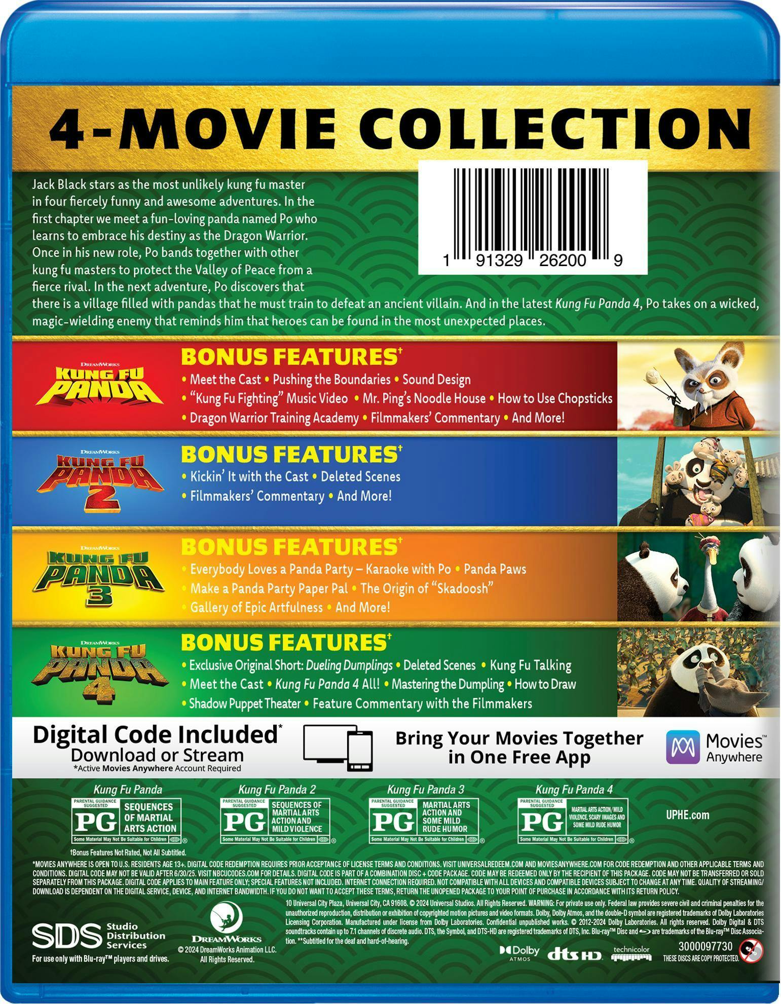 Kung Fu Panda: 4 Movie Collection (Blu-ray + Digital) [Blu-ray] - Image 3