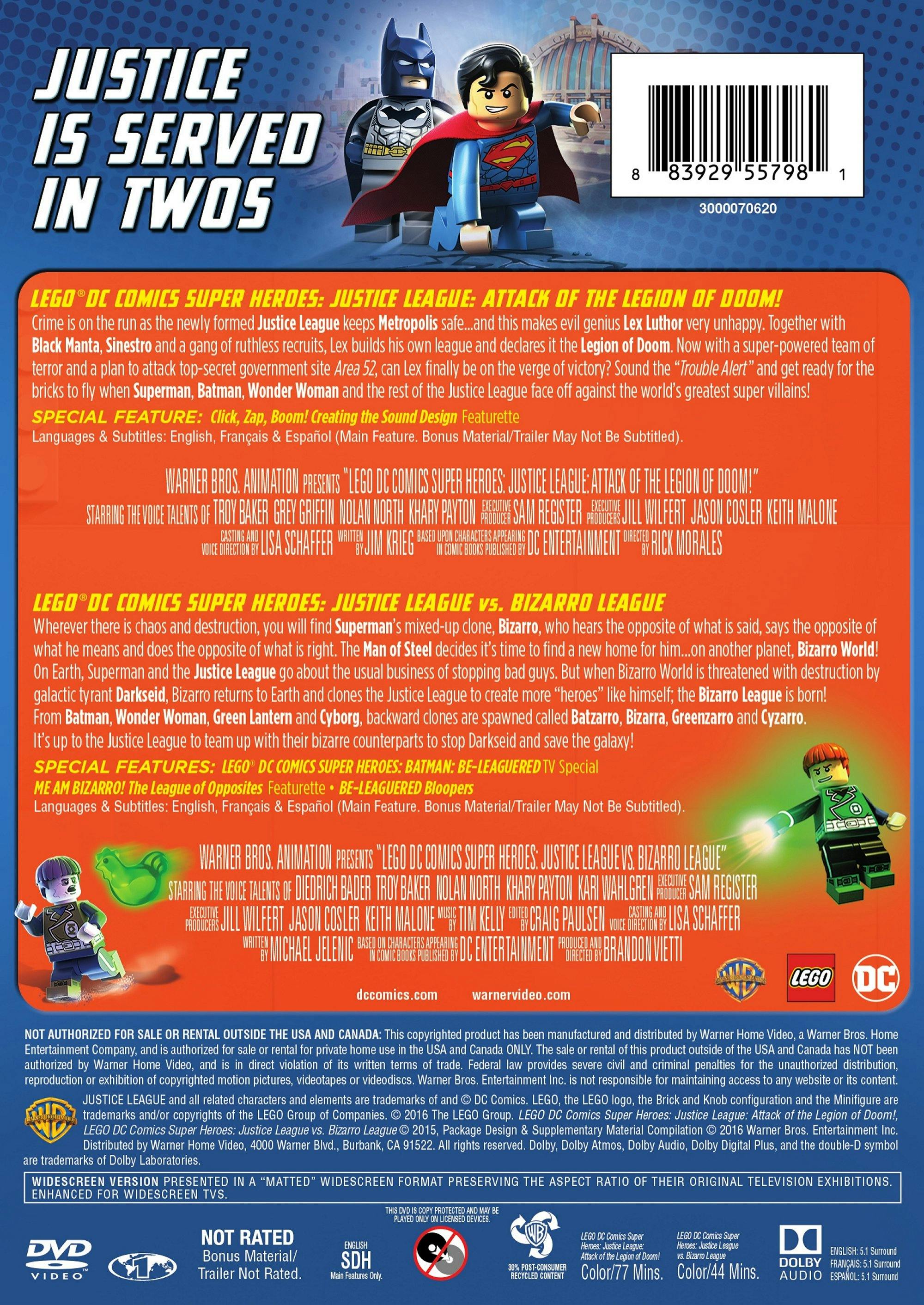 LEGO DC Super Heroes: Justice League: Attack of the Legion of Doom!/LEGO DC Comics Super Heroes: Justice League vs Bizarro League [DVD] - Image 3