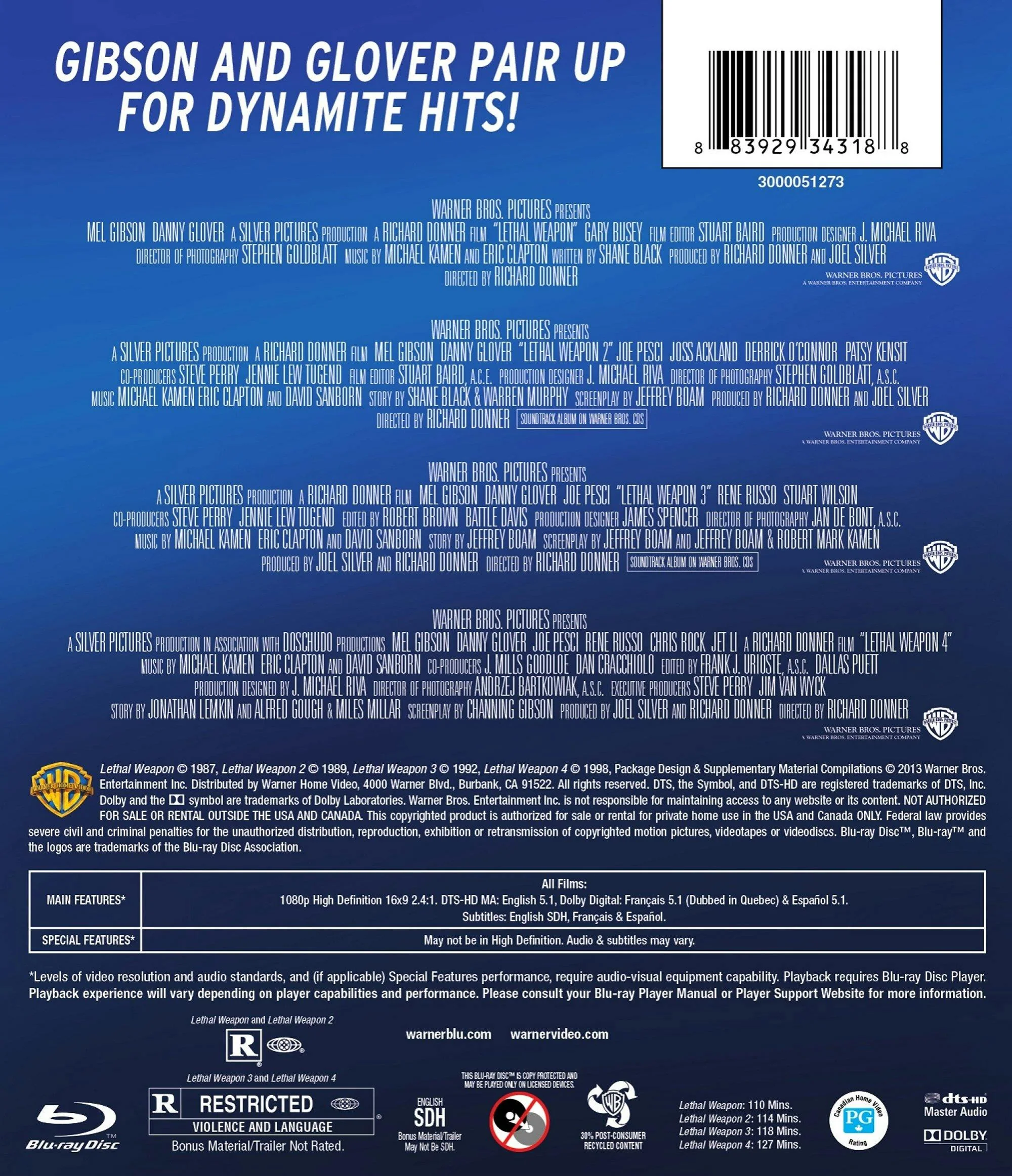 Lethal Weapon Collection (Box Set) [Blu-ray] - Image 2