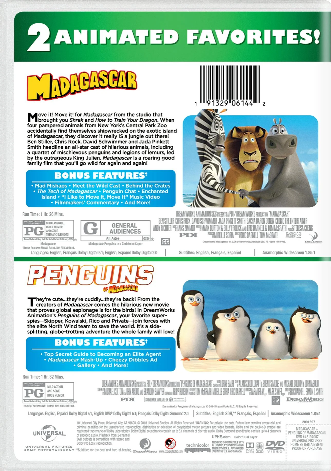 Madagascar/Penguins of Madagascar (DVD Double Feature) [DVD] - Image 2
