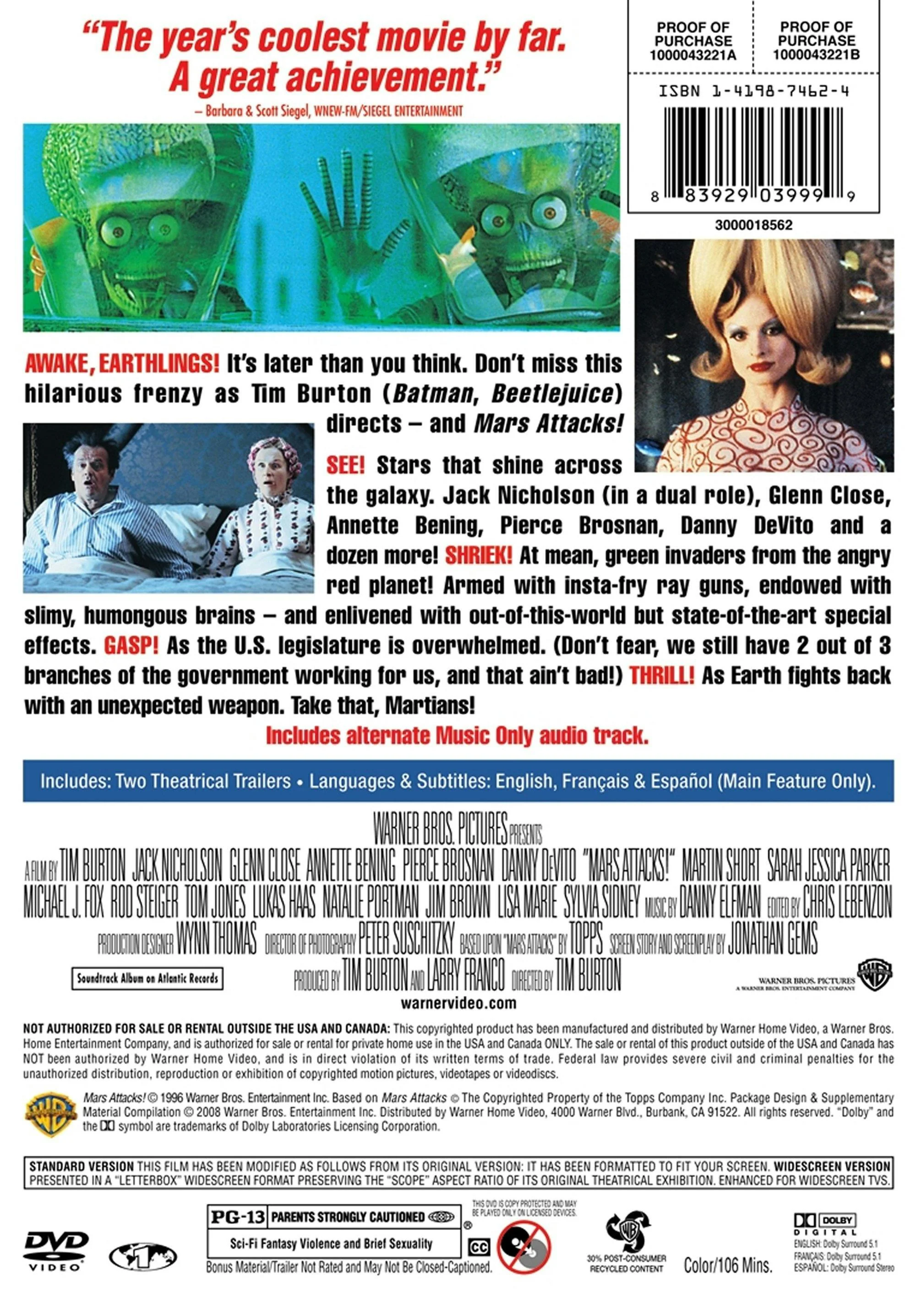 Mars Attacks! (DVD New Packaging) [DVD] - Image 2
