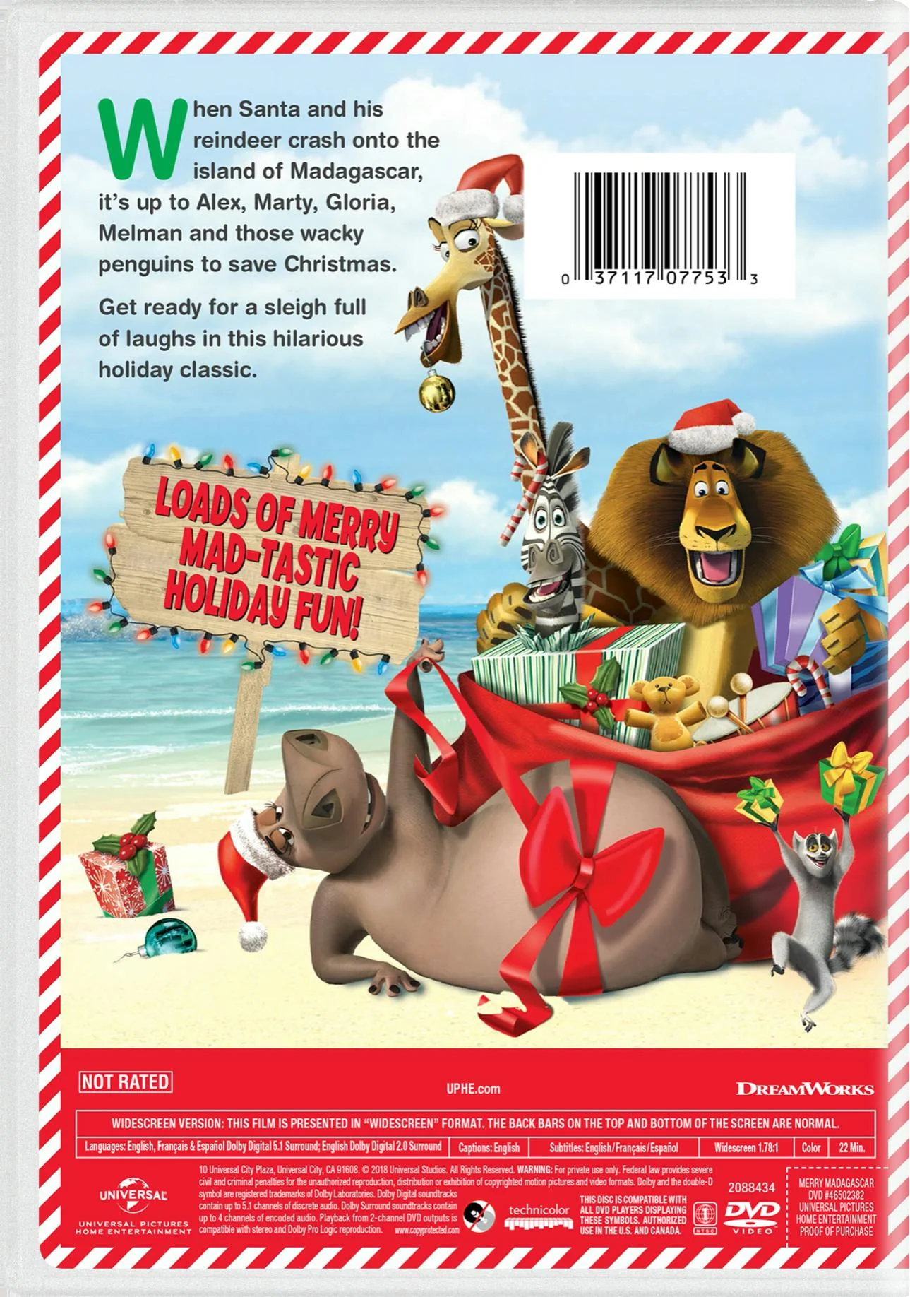 Merry Madagascar (DVD Holiday Edition) [DVD] - Image 2