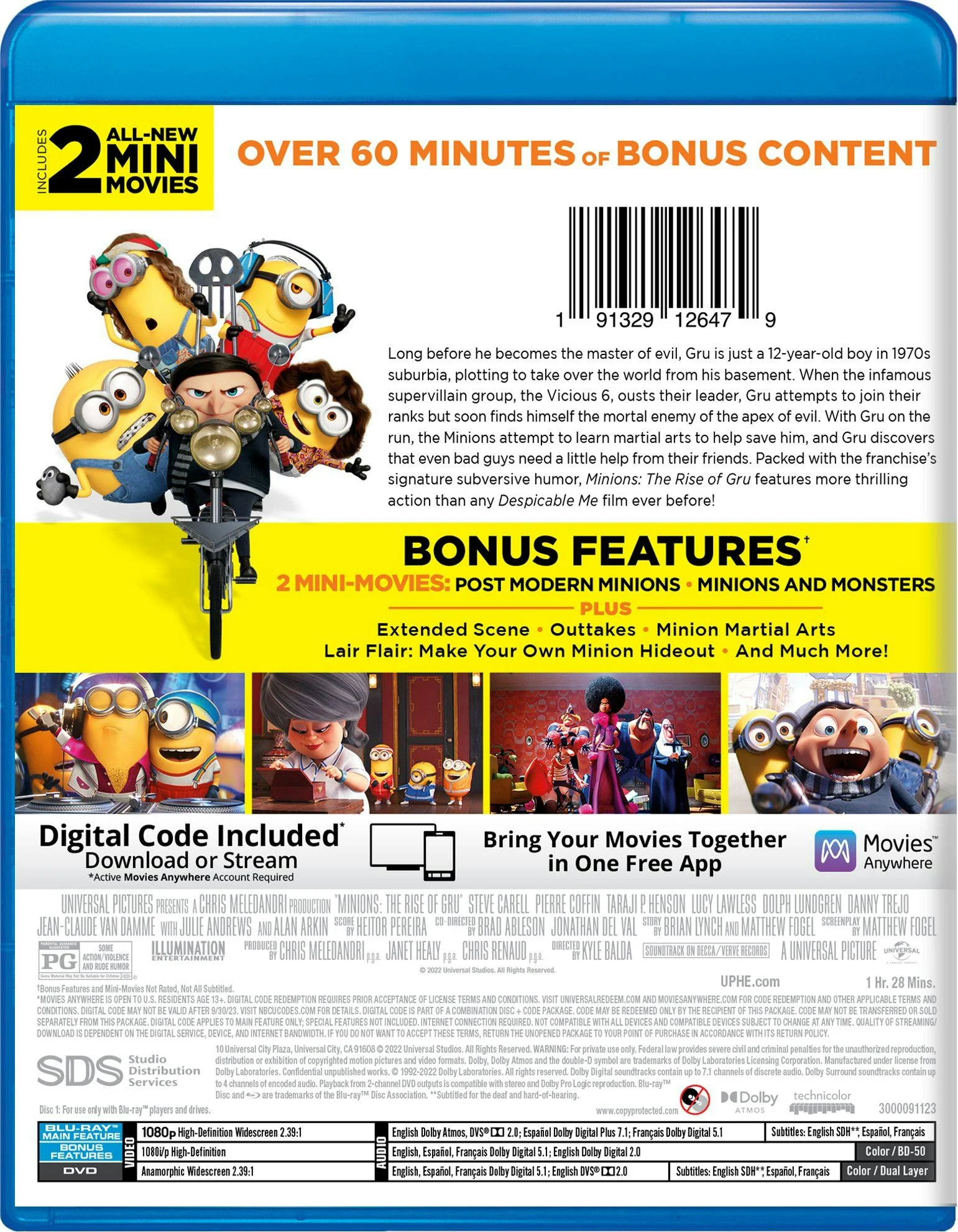 Minions: The Rise of Gru (Blu-ray + DVD + Digital Copy) [Blu-ray] - Image 3